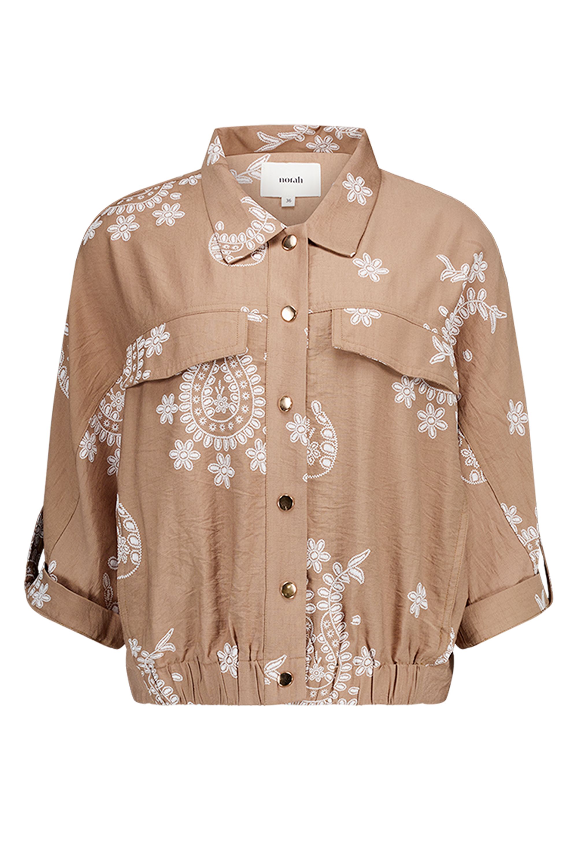 Norah Bruine bouse met print Brown/Ecru 218553-241-42