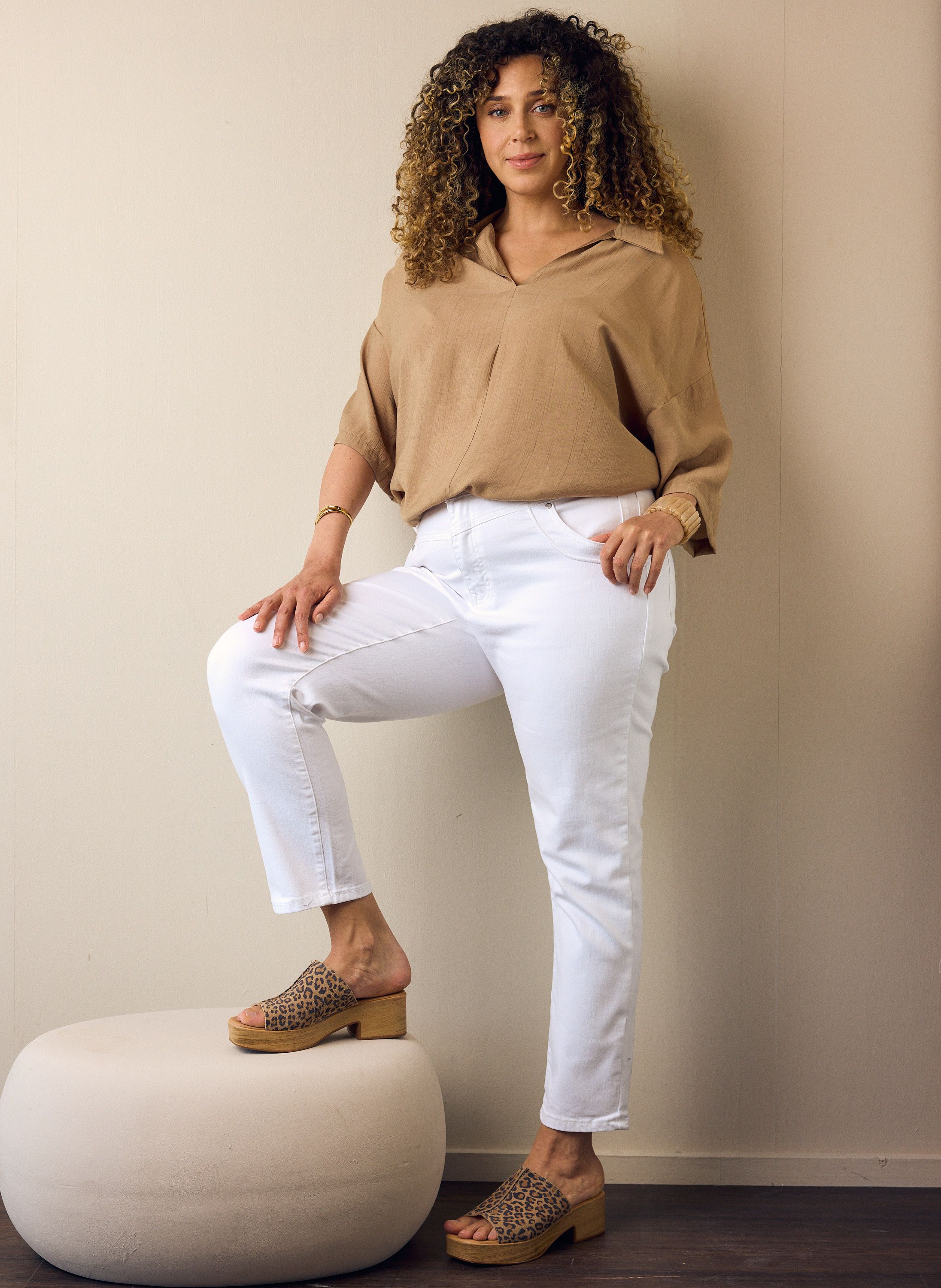 Norah Sammie jeans | Slim | Wit | Cropped white 218557-100-34