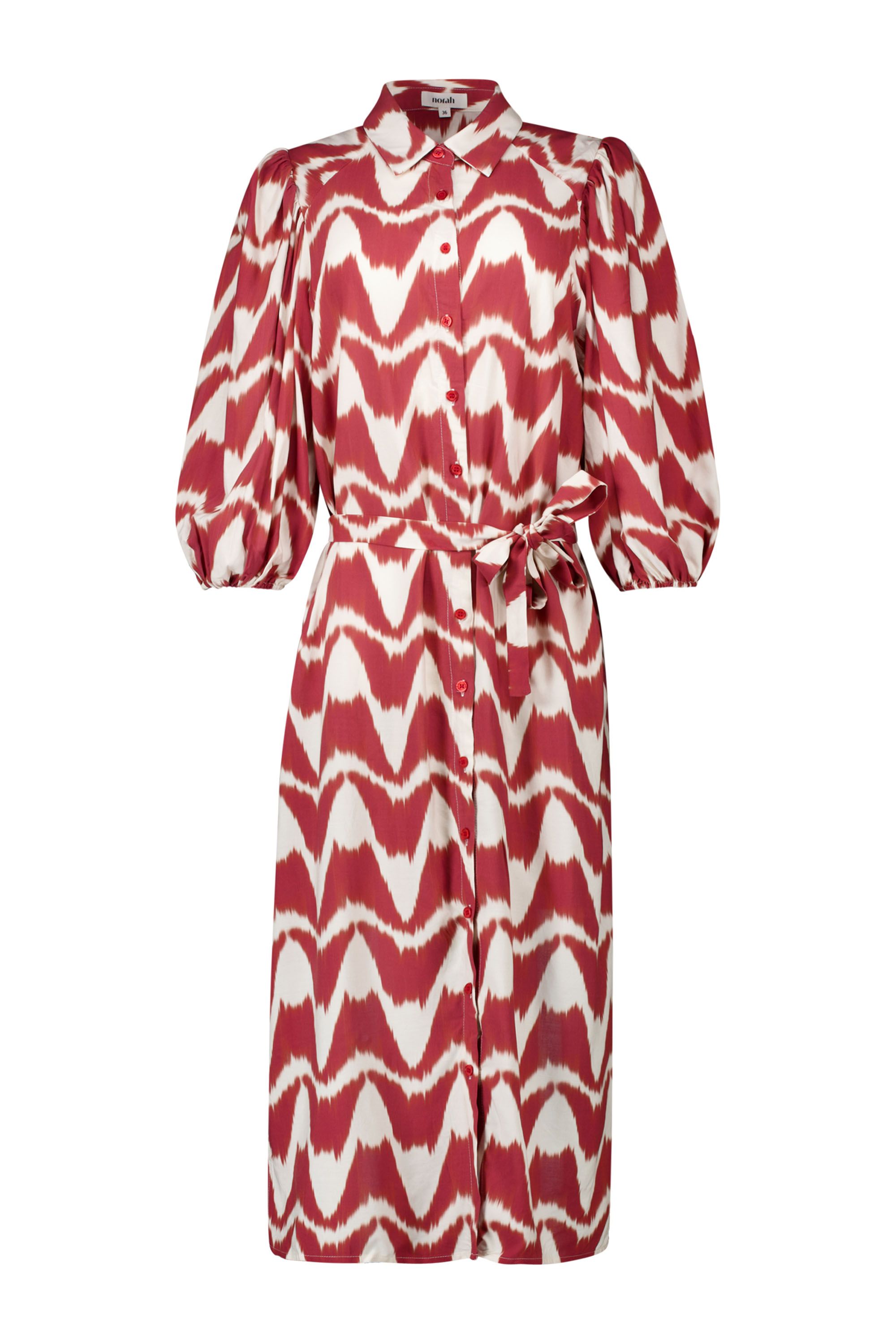 Norah Donkerroze maxi jurk met grafische print brique multicolor 218566-671-38