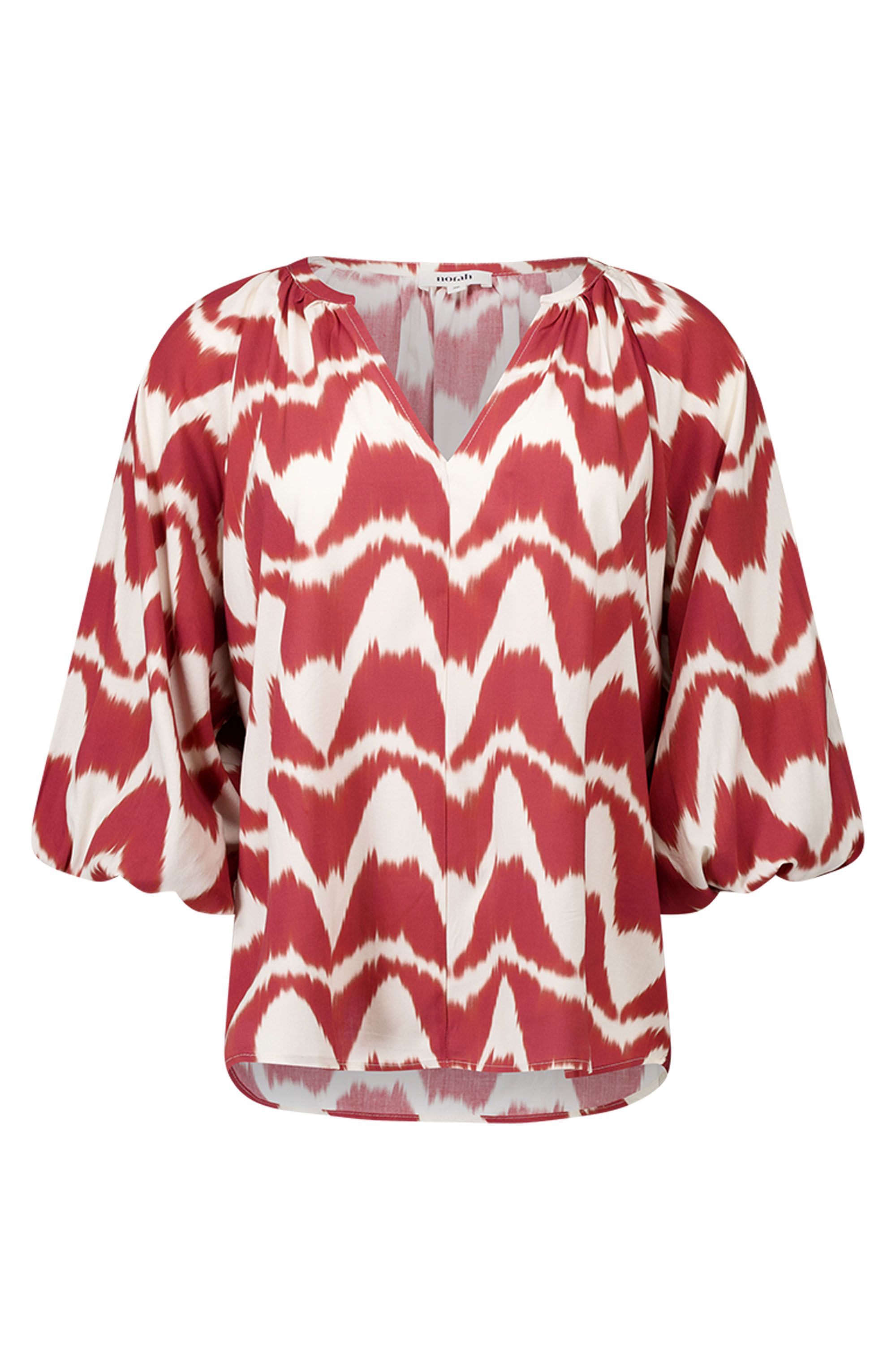 Norah Brique blouse met grafische print brique multicolor 218567-671-46
