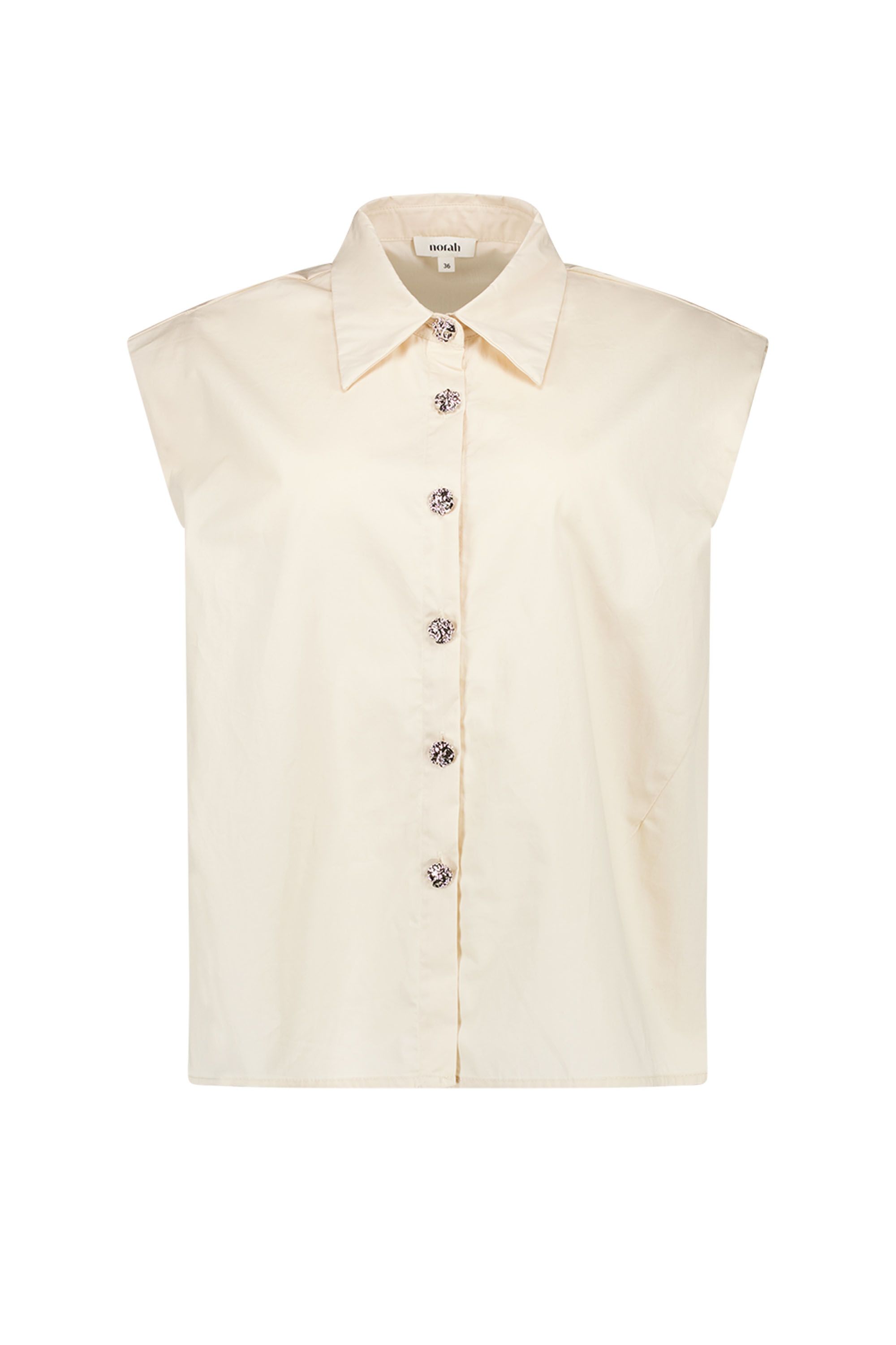 Norah Zandkleurige mouwloze blouse light sand 218579-111-44