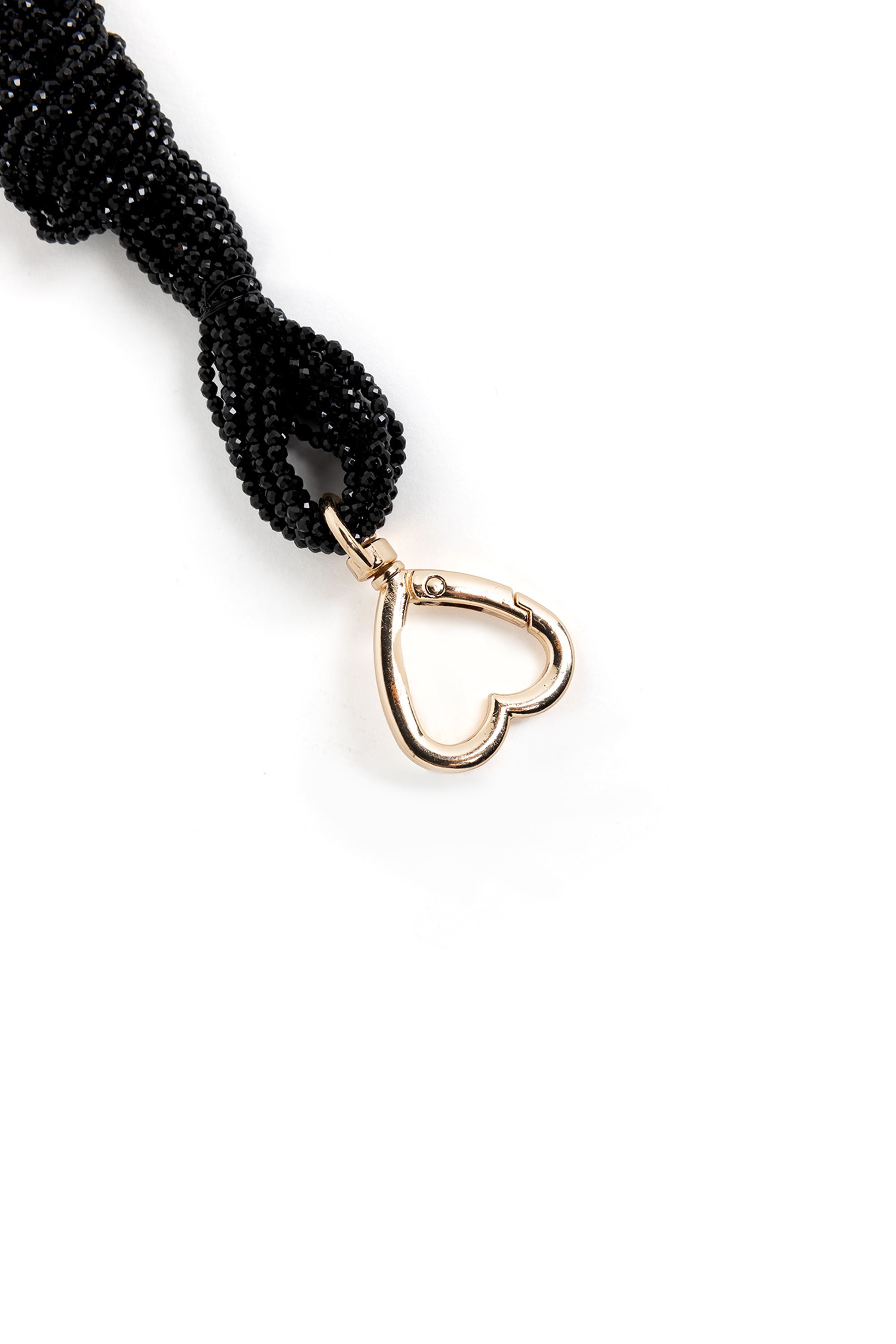 Norah Zwarte sleutelhanger met kwast en hartje black/gold 218586-044-ONE