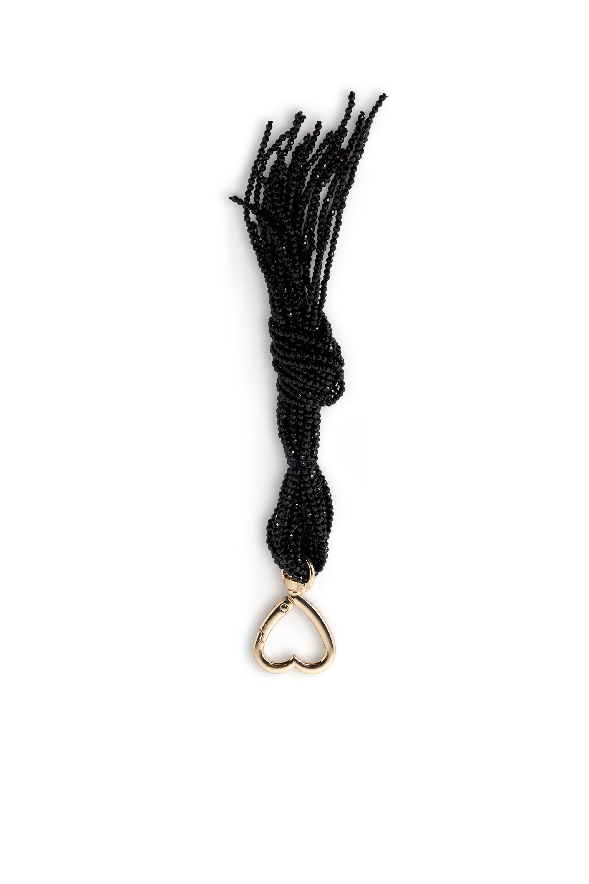 Norah Zwarte sleutelhanger met kwast en hartje black/gold 218586-044-ONE