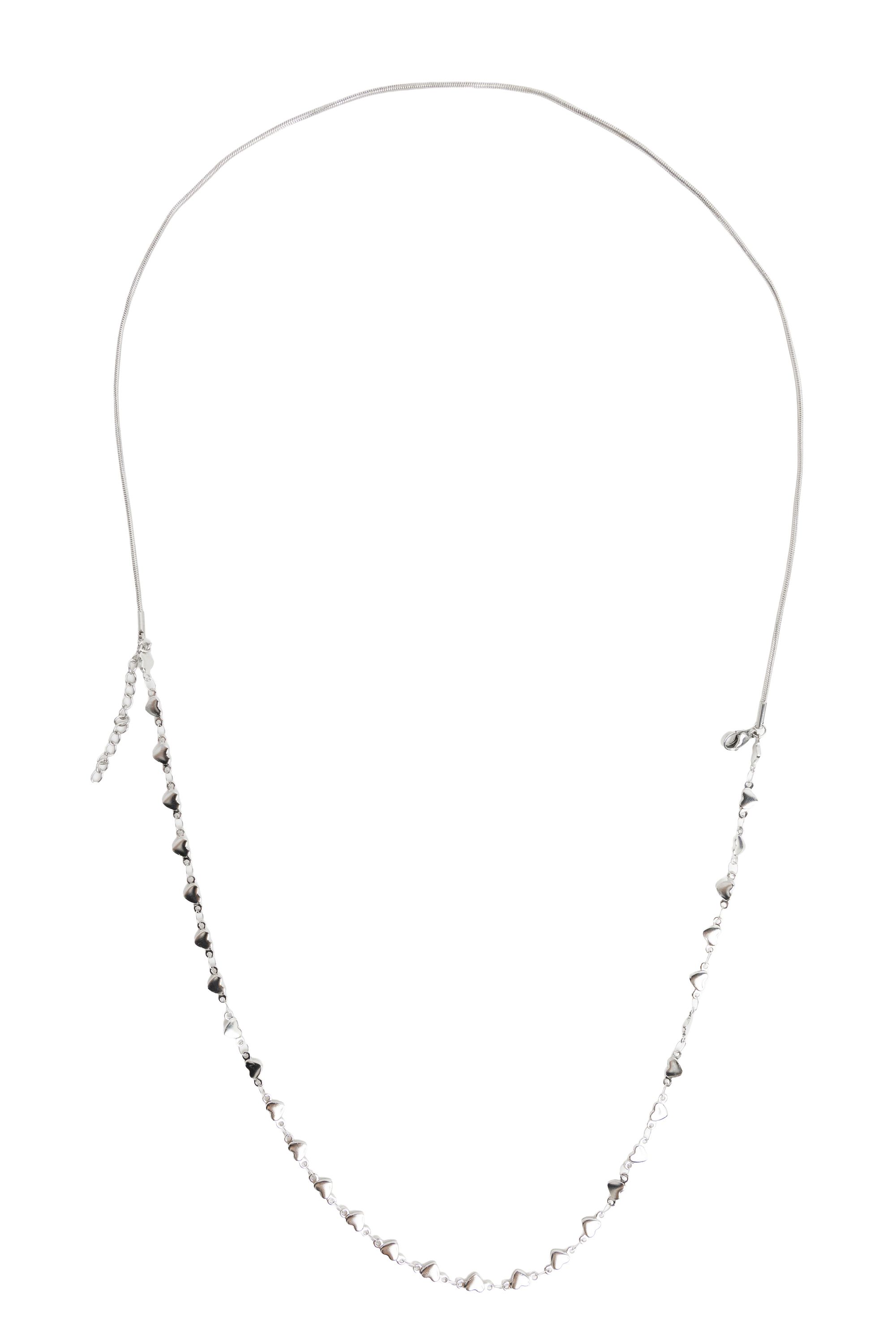 Norah Zilverkleurige dubbele ketting met hartjes silver 218594-099-ONE