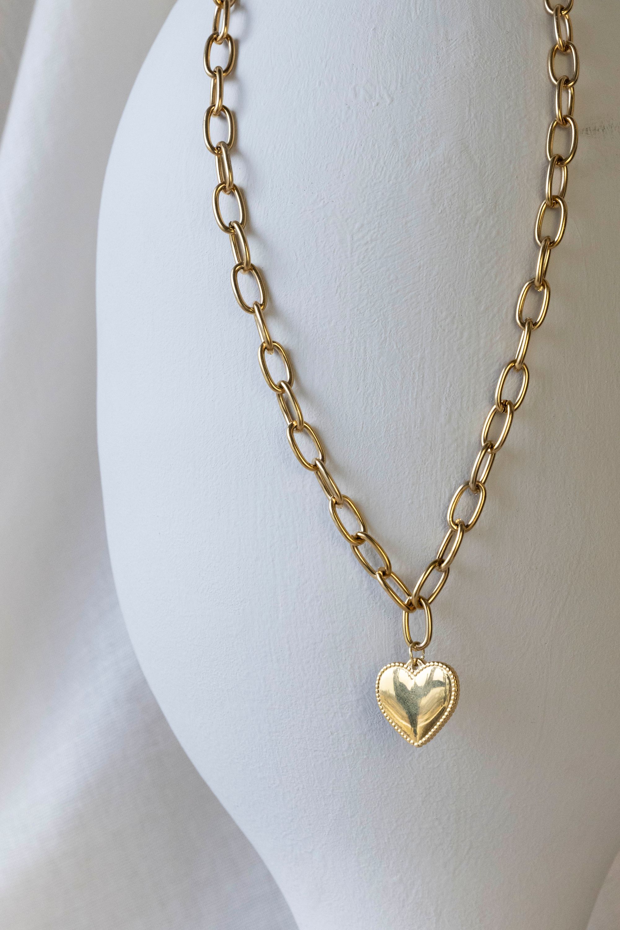 Norah Goudkleurige schakelketting met hartje gold 218605-199-ONE