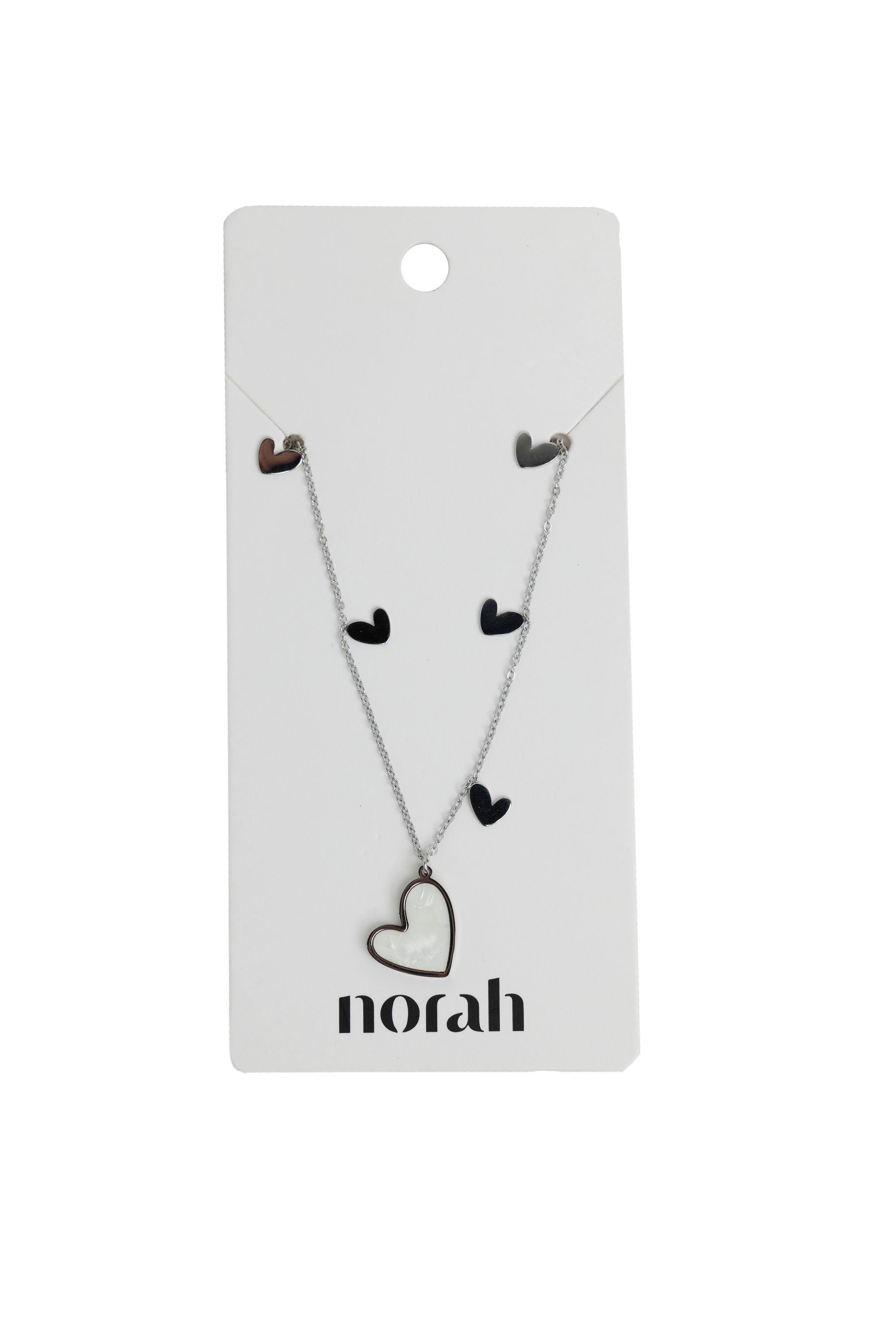 Norah Zilverkleurige dubbele ketting met hartjes silver 218612-099-ONE