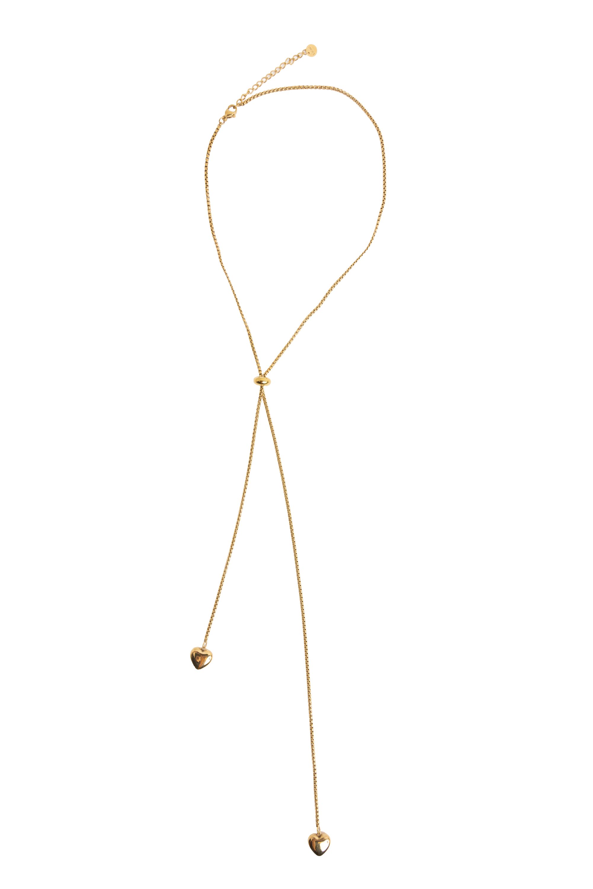 Norah Goudkleurige ketting met dubbel hartje gold 218615-199-ONE
