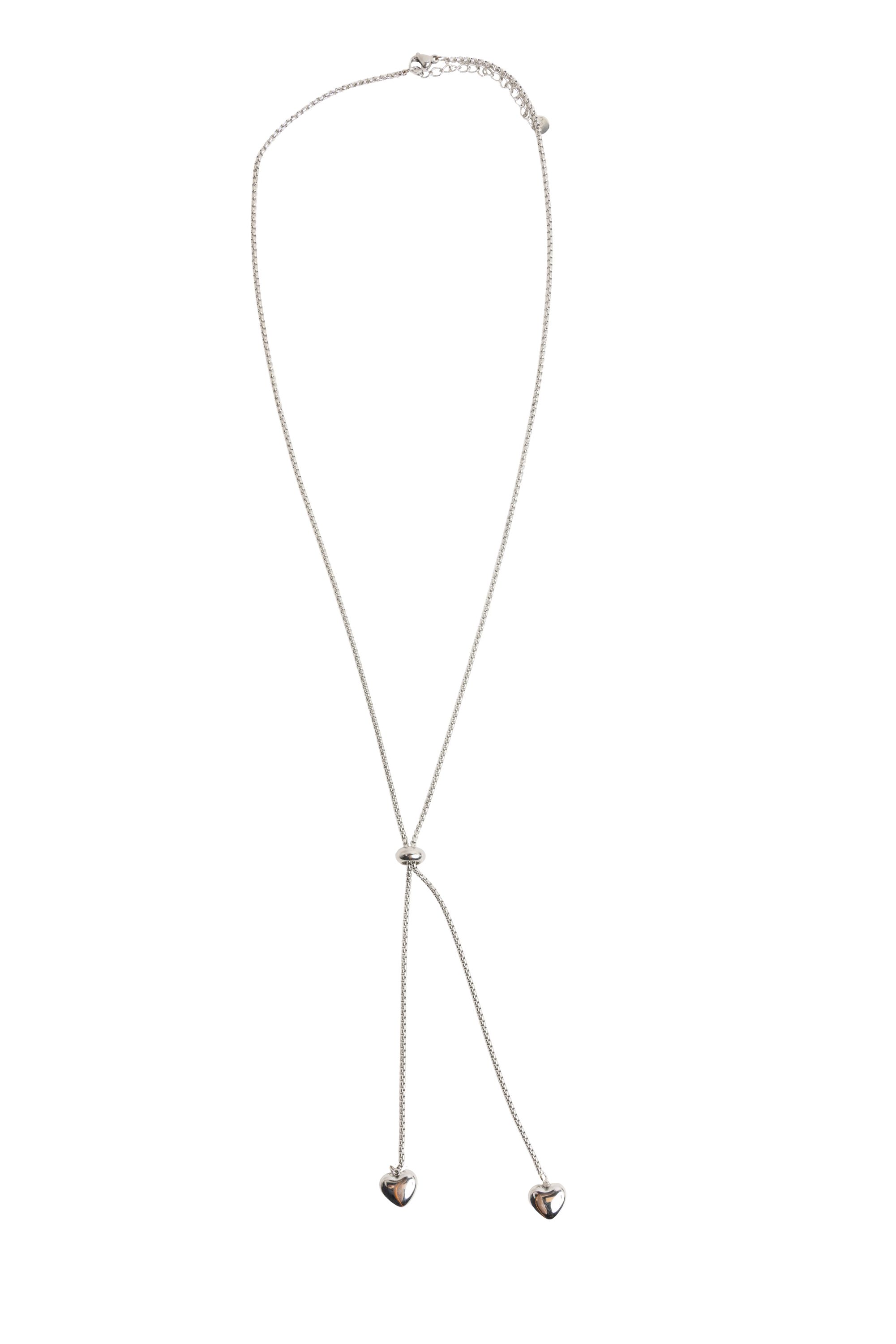 Norah Zilverkleurige ketting met dubbel hartje silver 218616-099-ONE