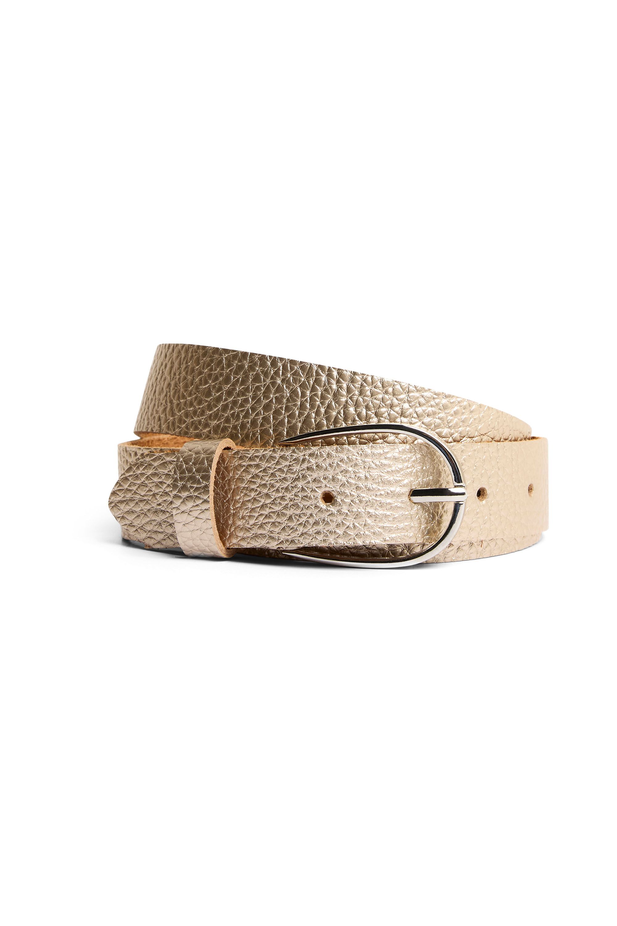 Norah Champagnekleurige leren riem metallic grey 218619-098