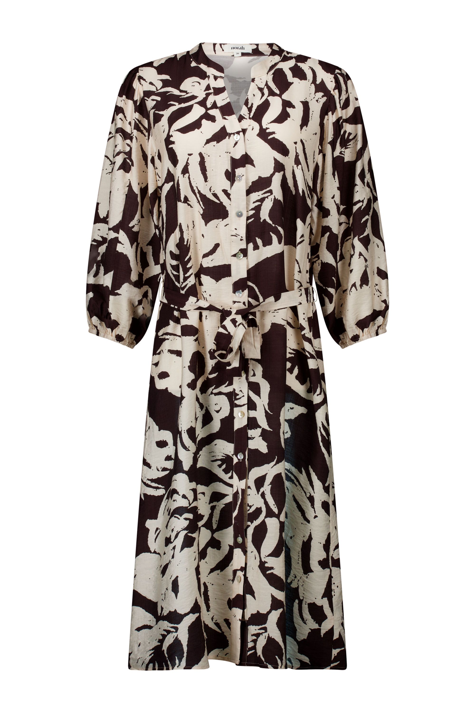 Norah Zwart/witte maxi jurk Brown/Ecru 218654-241-44