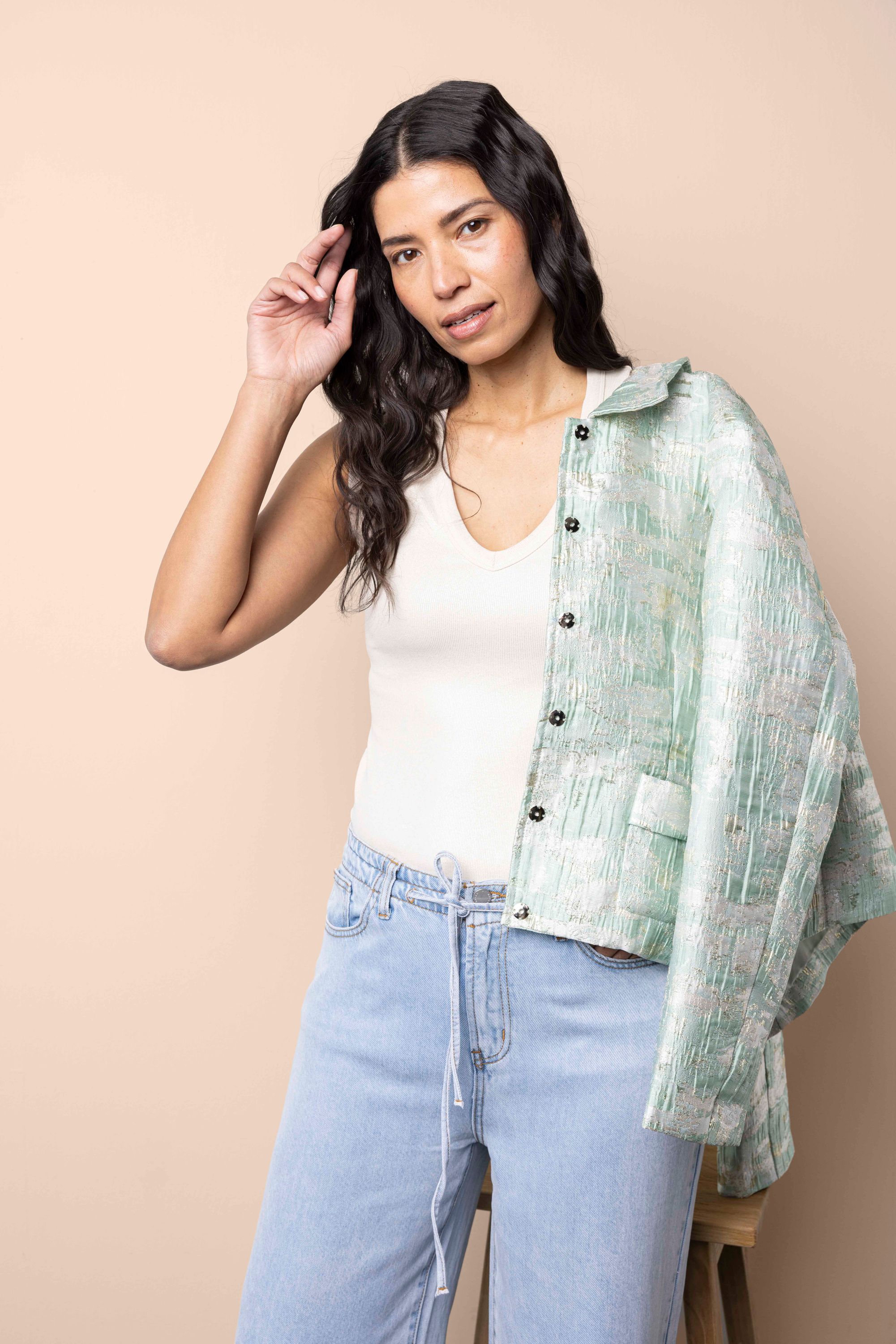 Norah Champagnekleurige top champagne 218655-103-38