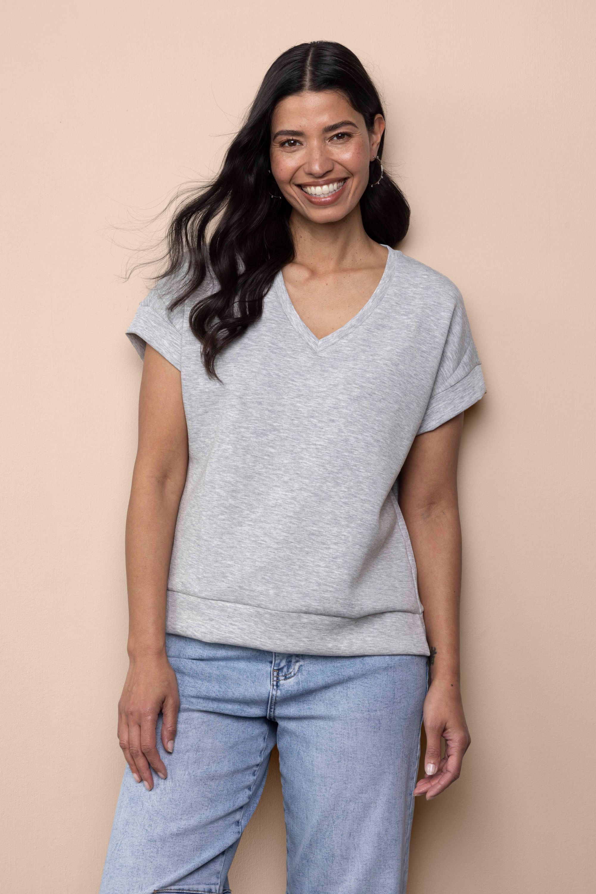 Norah Vive shirt grijs grey melange 218664-050-38