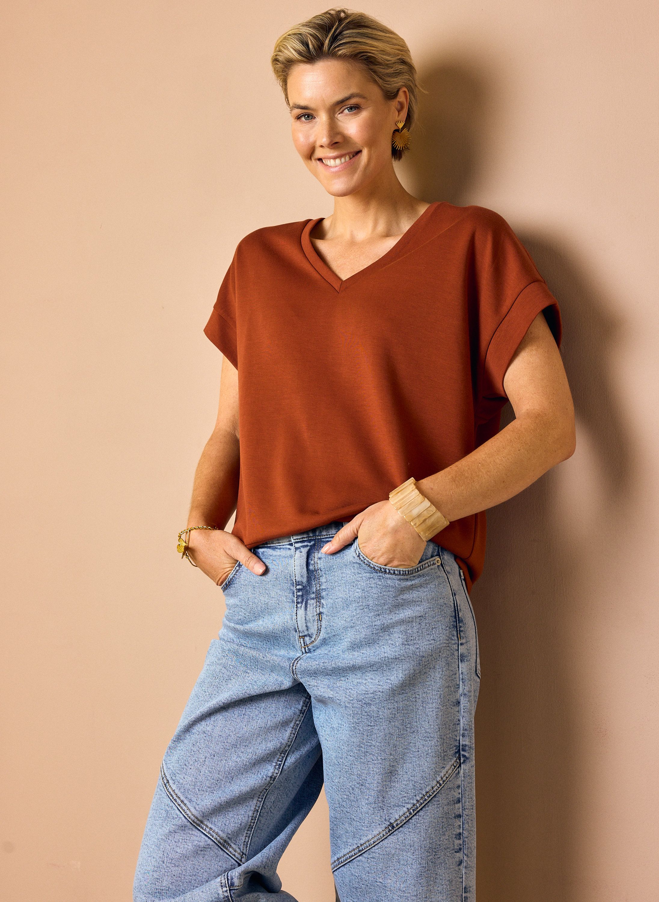 Norah Vive shirt roodbruin rust 218664-798
