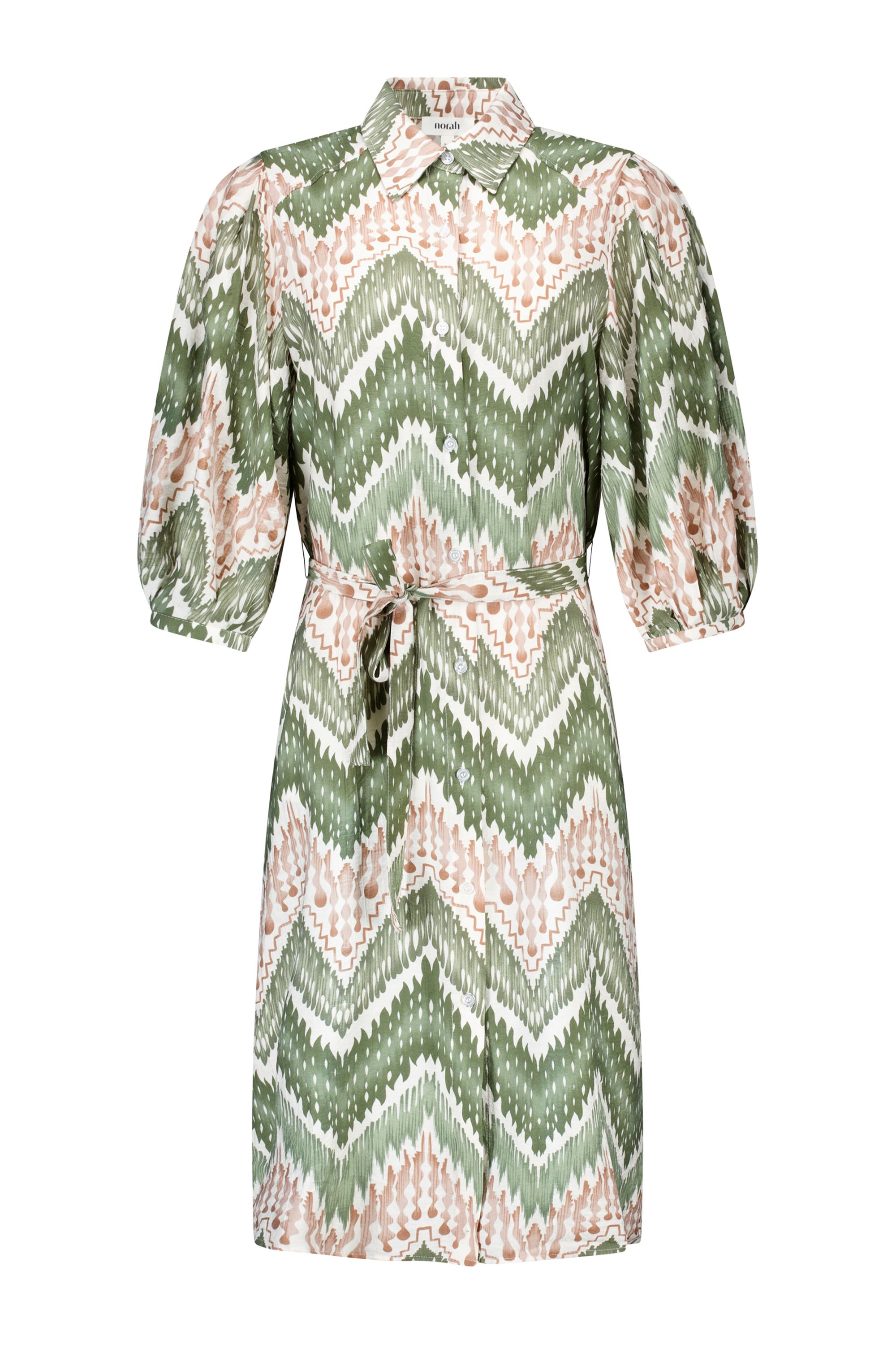 Norah Midi jurk met grafische print ecru multicolor 218665-122-38