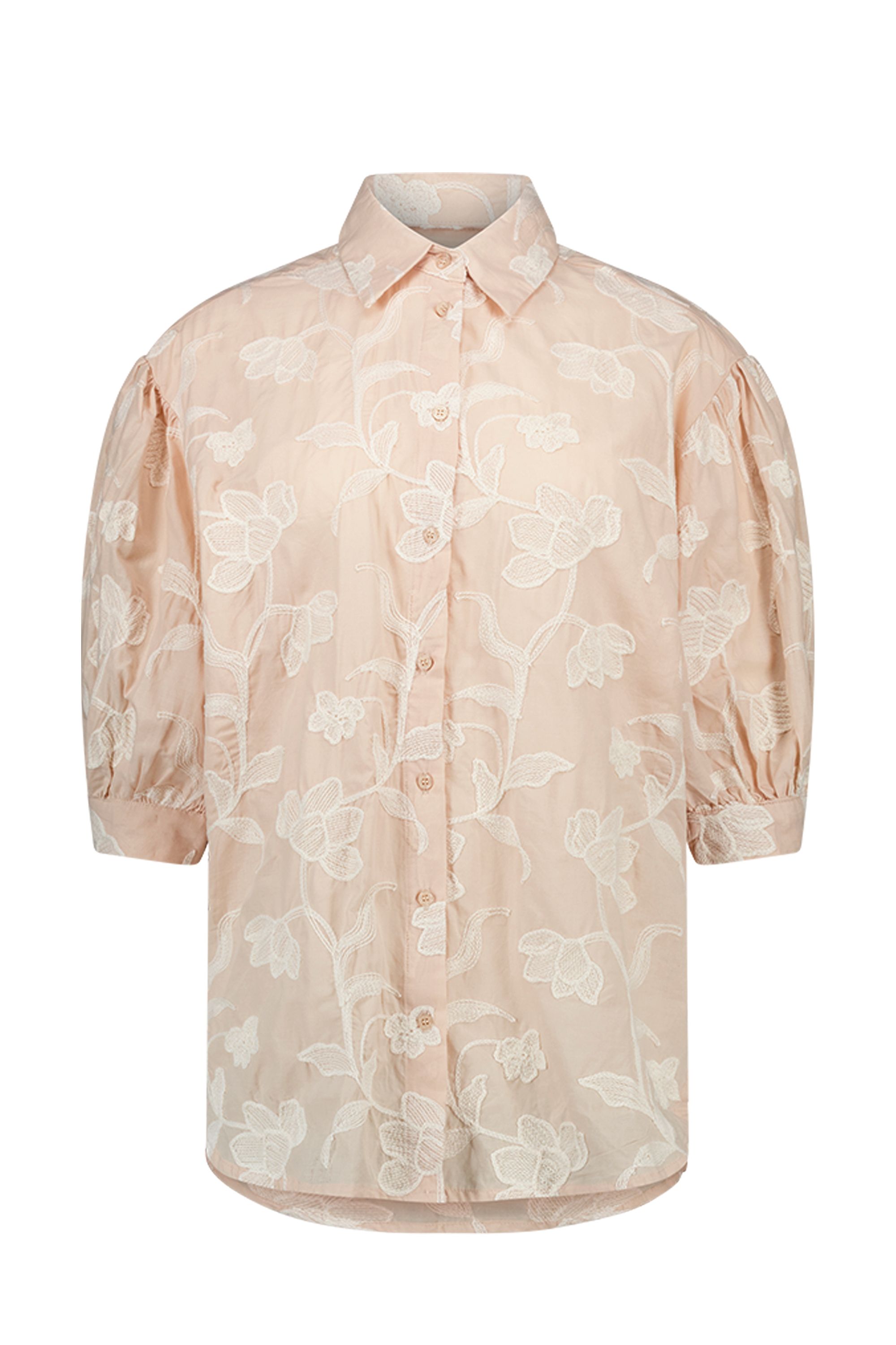 Norah Lange ecru blouse met borduursels ecru 218666-102-38