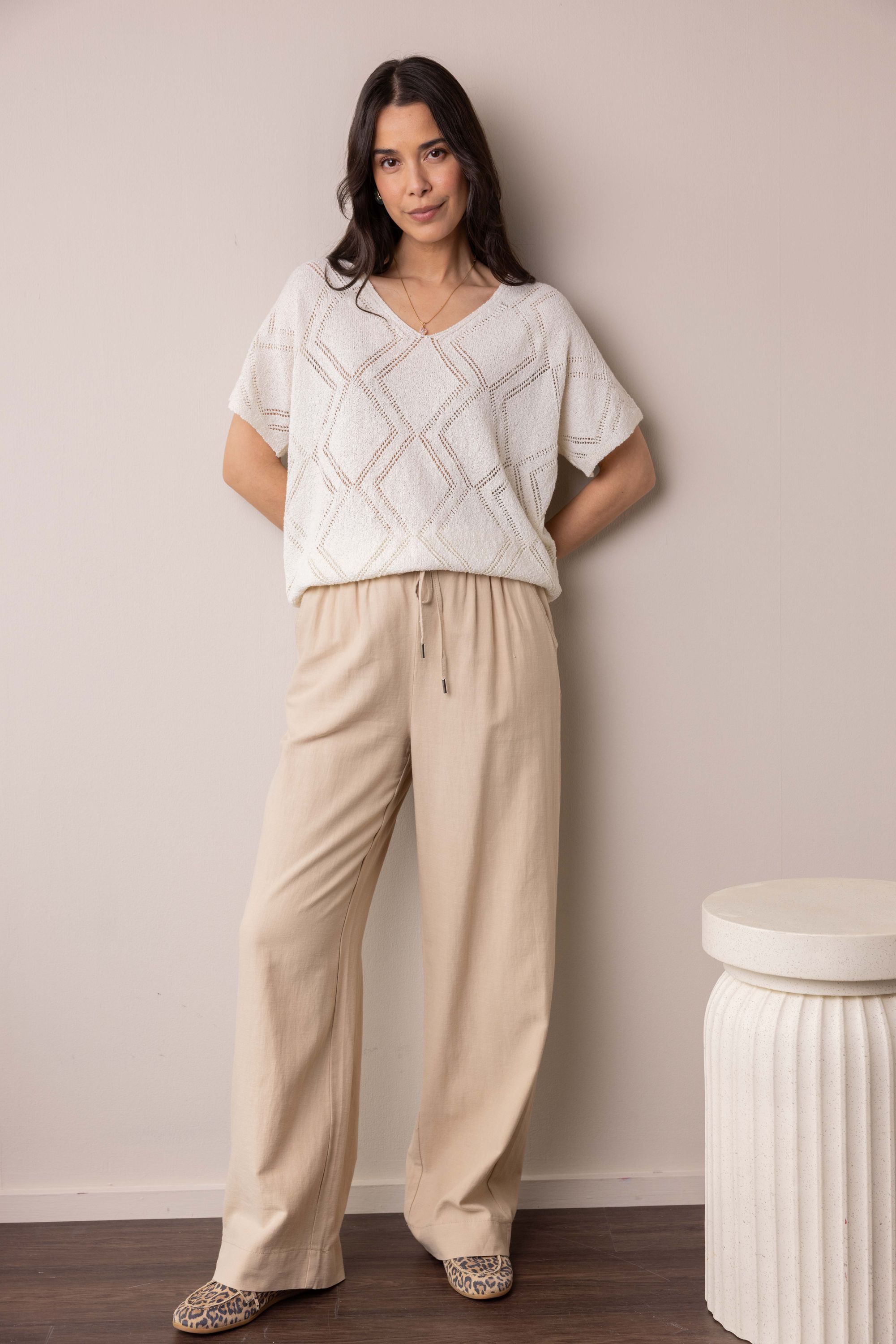 Norah Linda broek | Zandkleurig | L30/L32 sand 218671-110-38