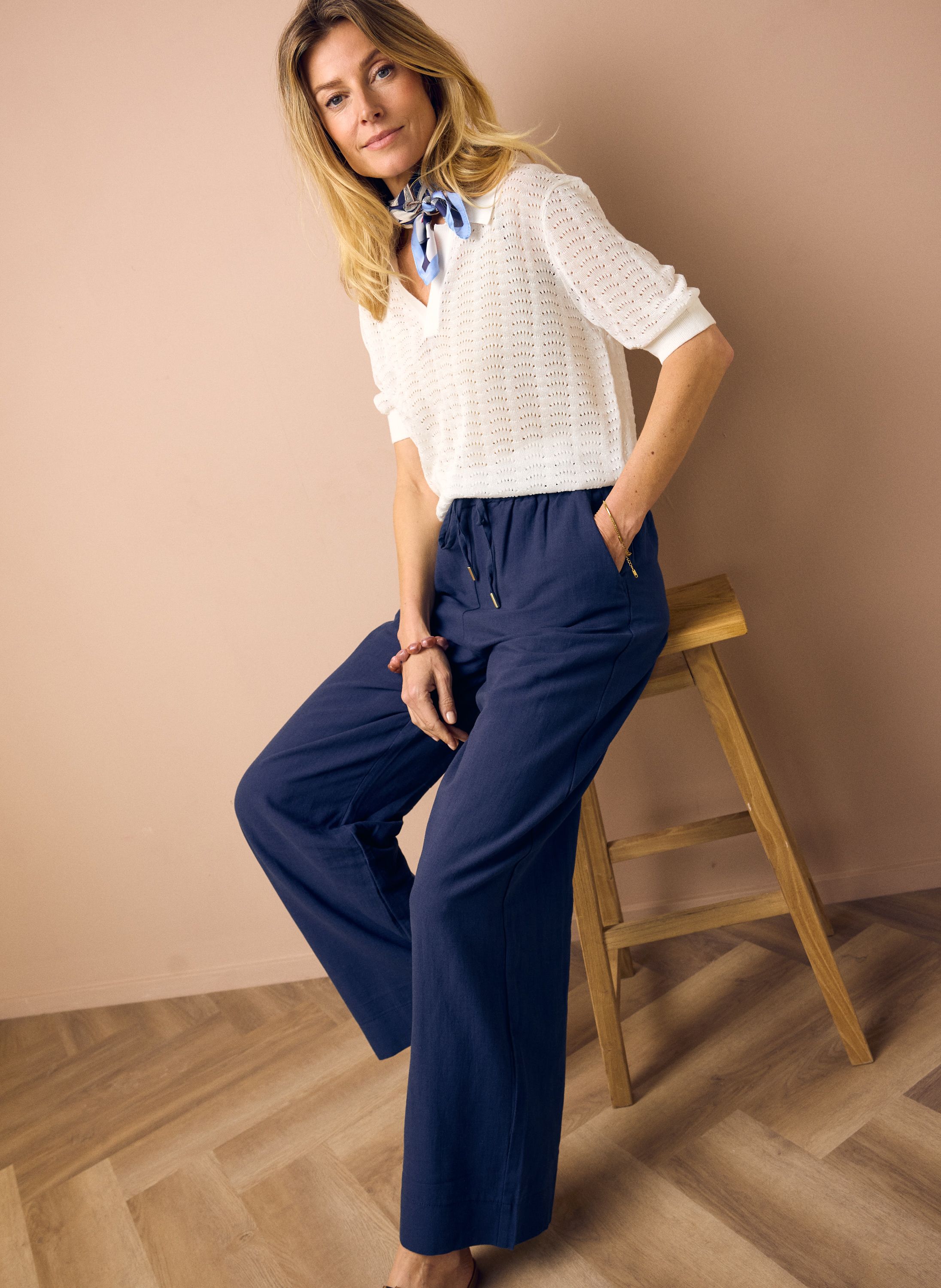 Norah Linda broek | Wide | Donkerblauw | L31/L32 navy 218671-492-38