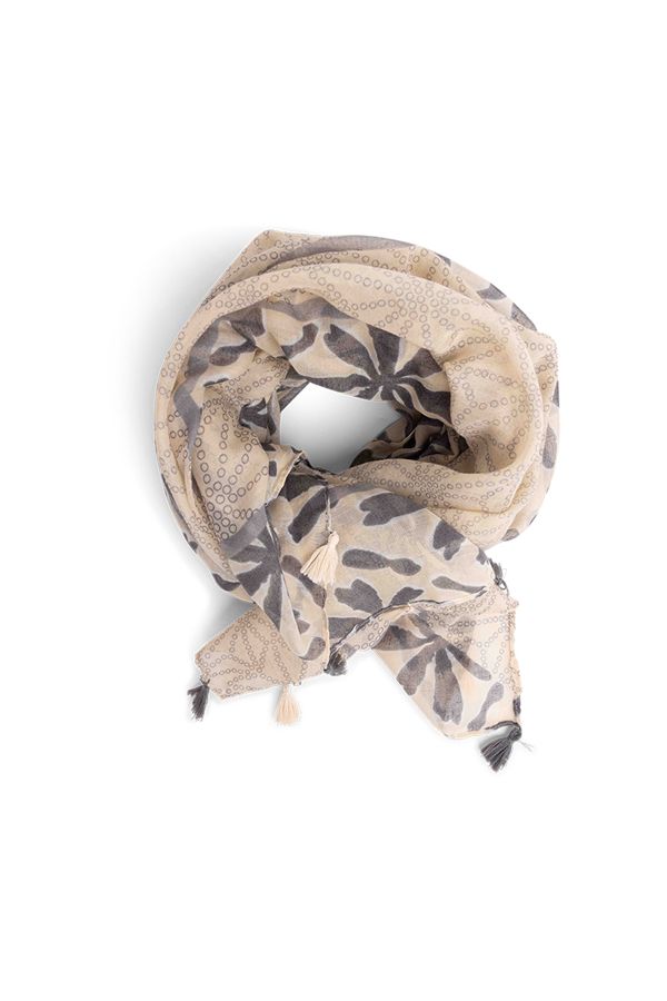 Norah Zandkleurige sjaal met grafische print beige multicolor 218677-107-ONE
