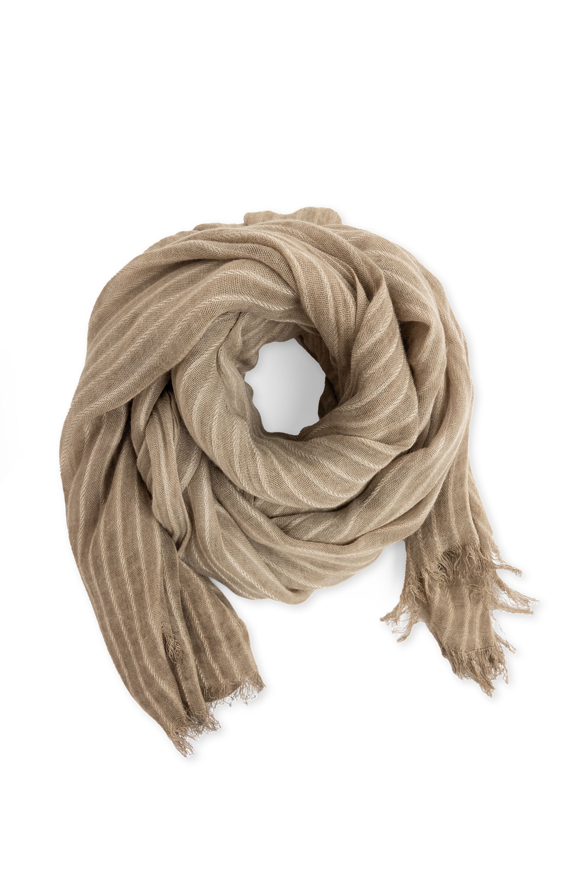 Norah Taupe gestreepte sjaal taupe 218678-204-ONE