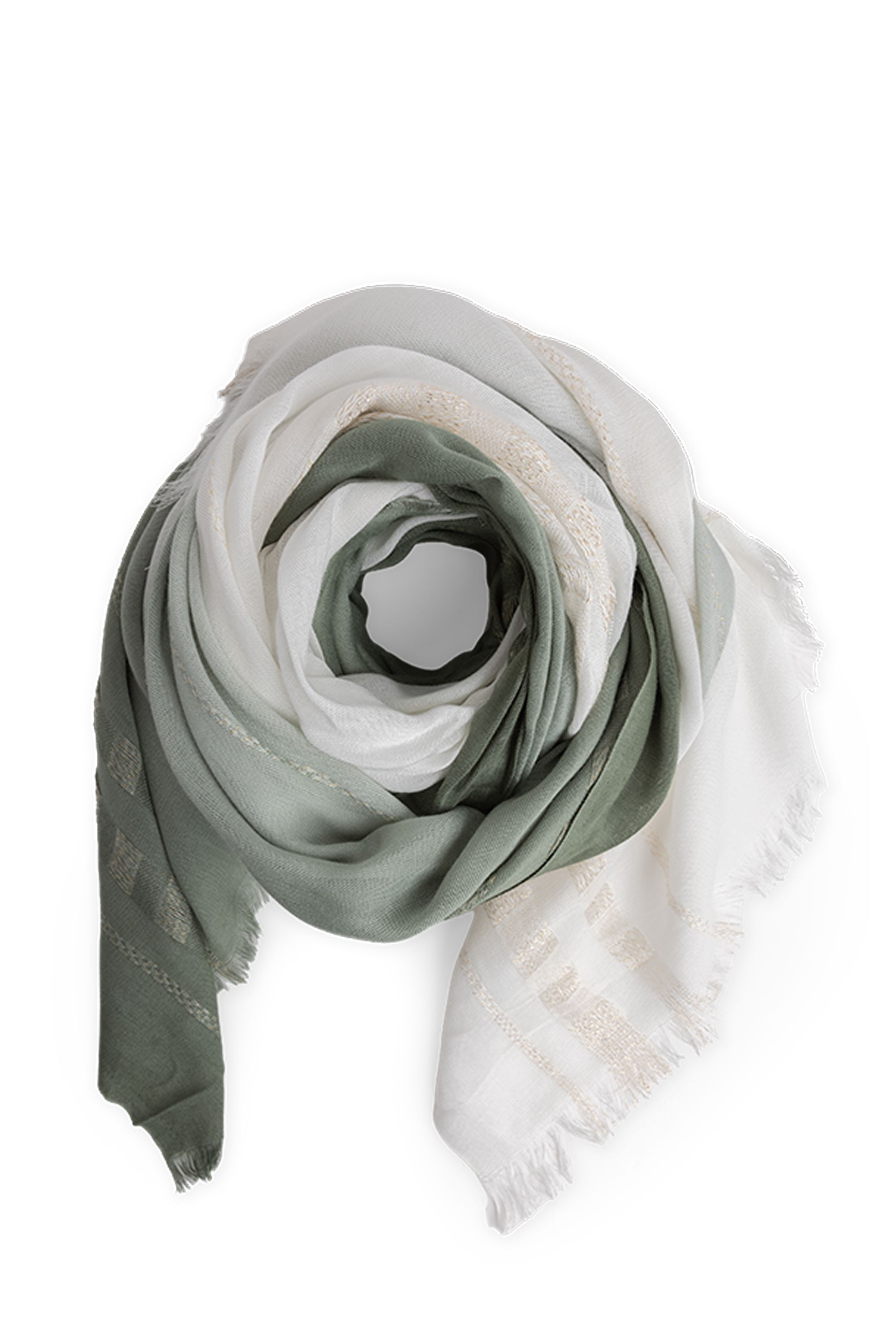Norah Groen/witte sjaal green/ecru 218680-541-ONE