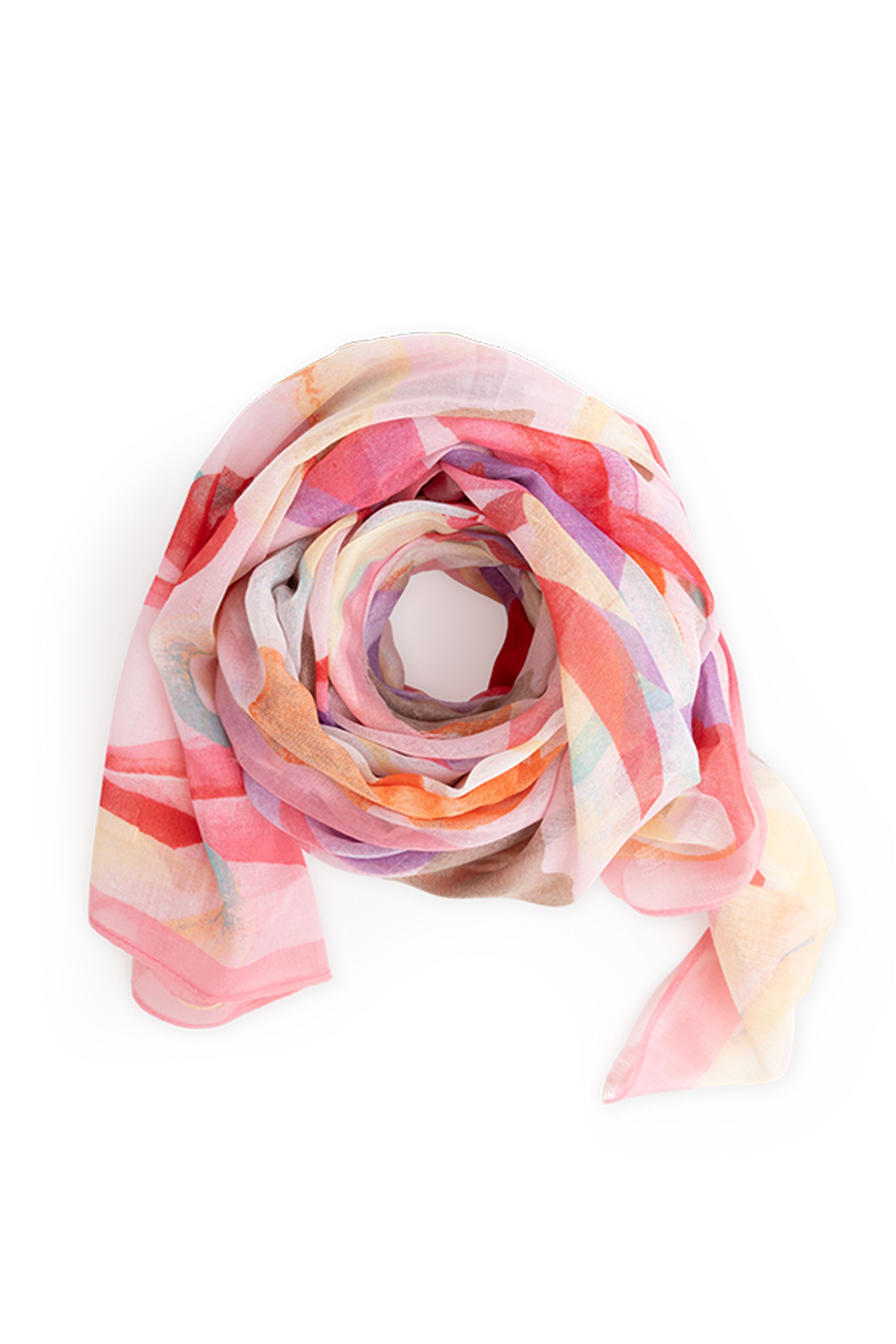 Norah Roze sjaal met bloemen pink multicolor 218682-920-ONE