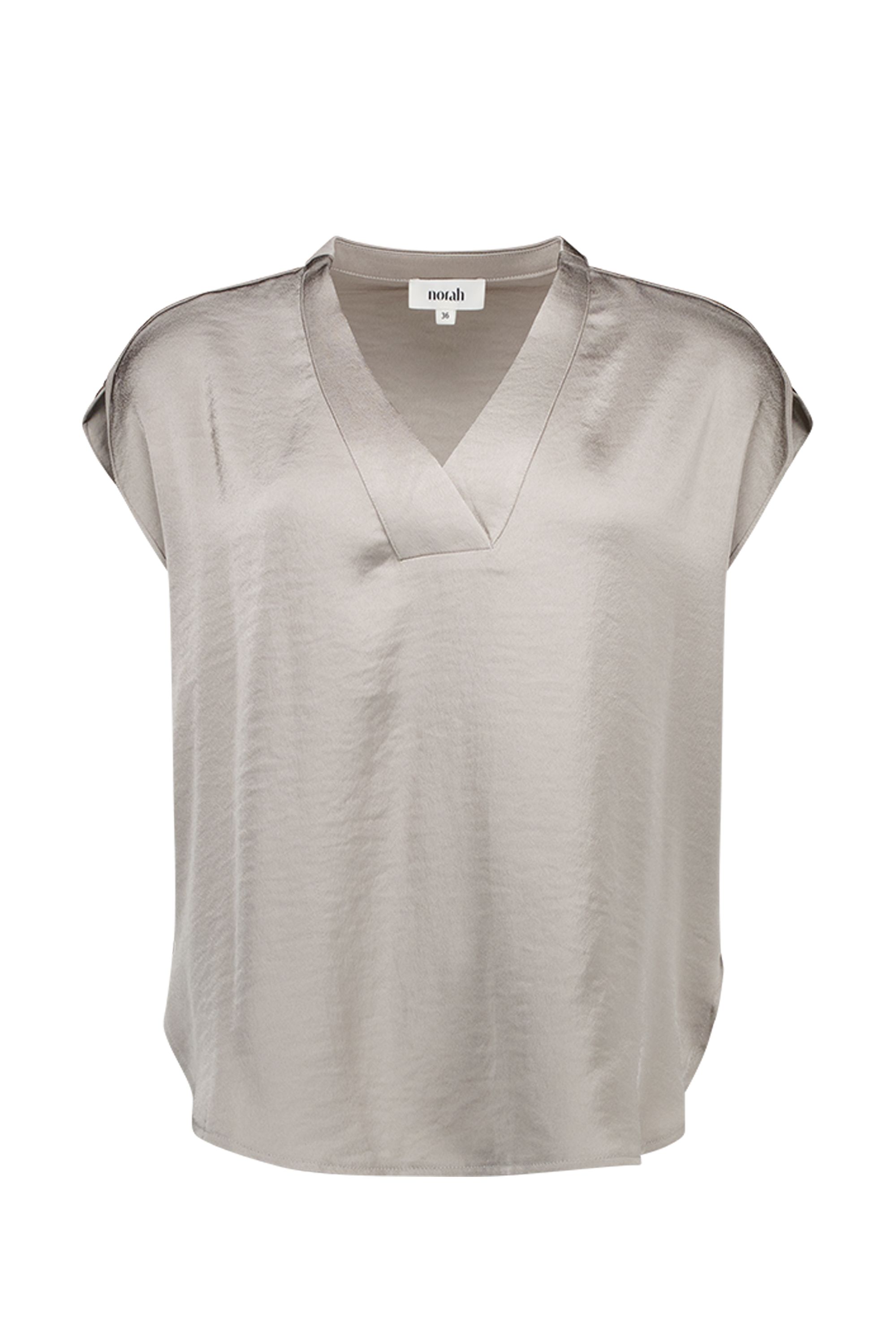 Norah Grijze satijnen top light grey 218685-051-44