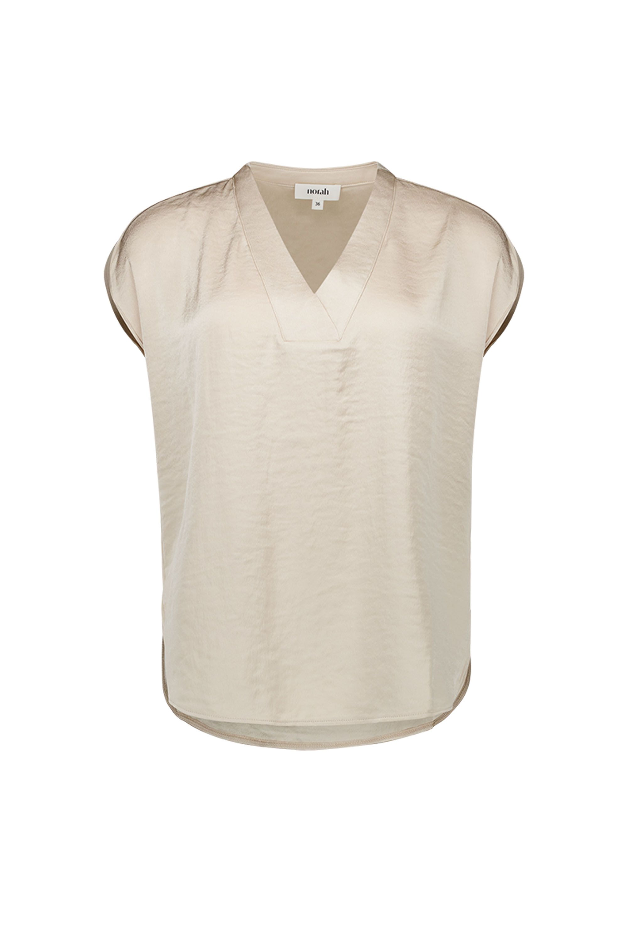 Norah Zandkleurige satijnen top  light sand 218685-111