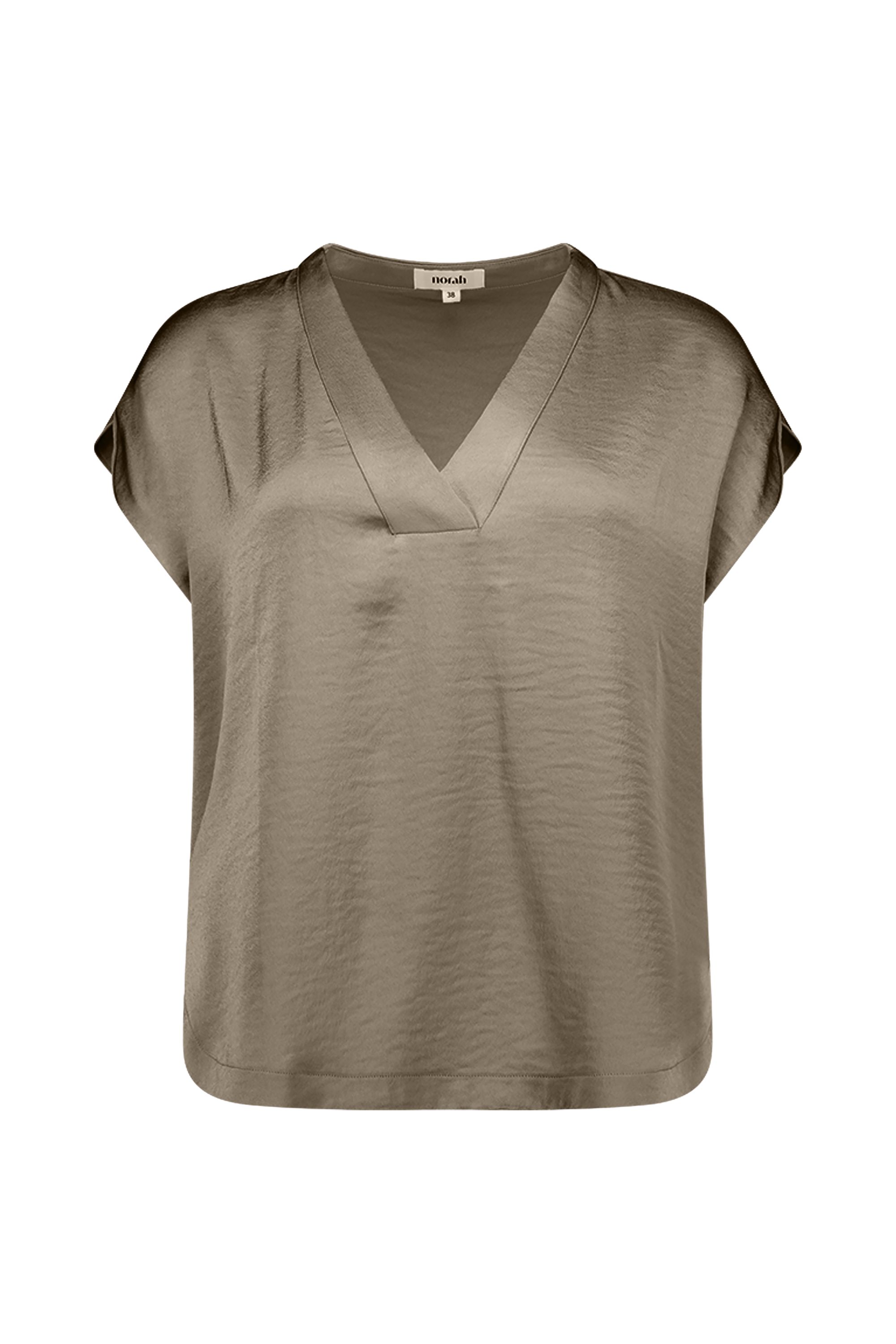 Norah Donkergroene satijnen top light army 218685-582-48