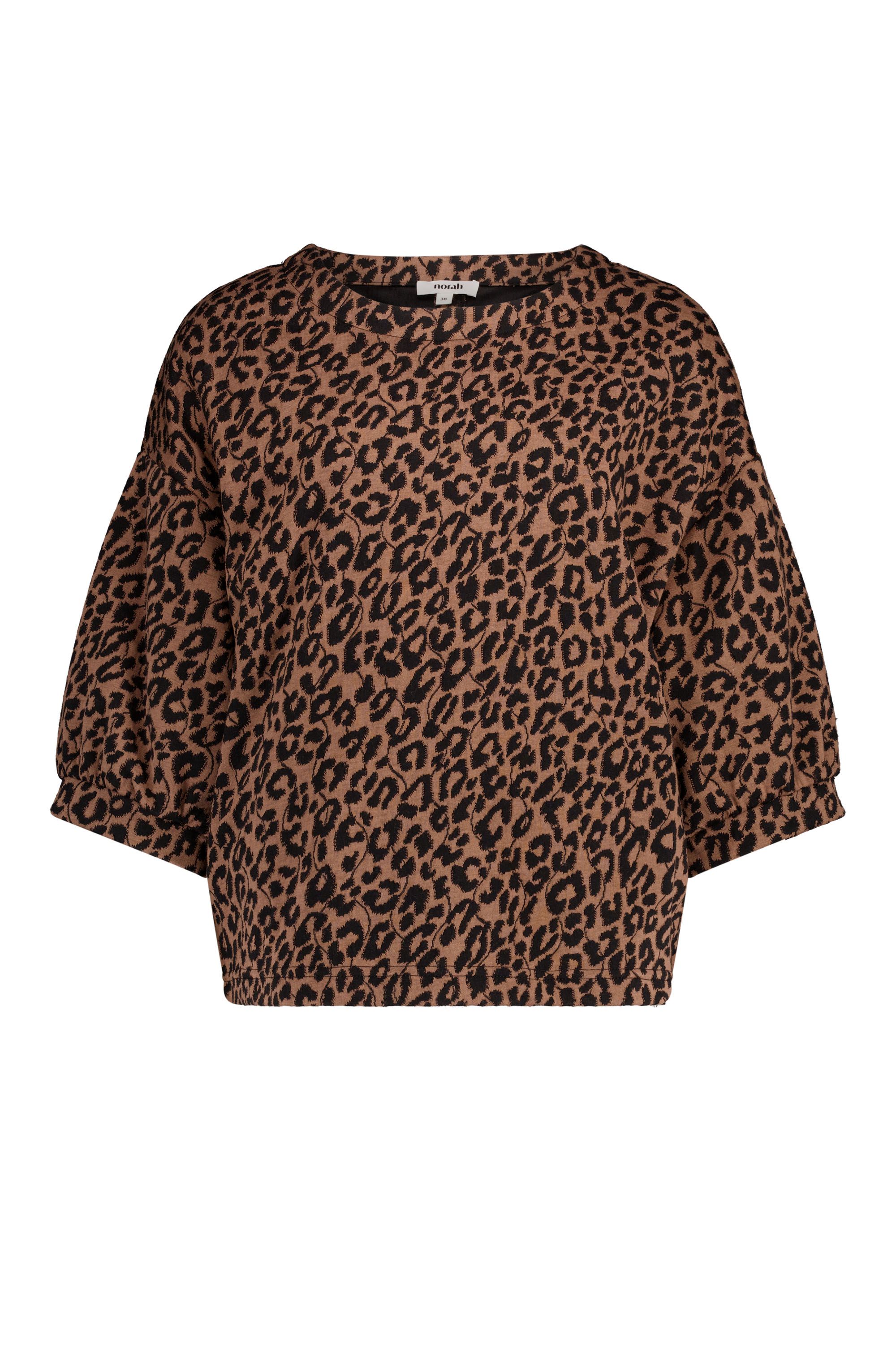 Norah Bruin sweater met luipaardprint brown/black 218686-230