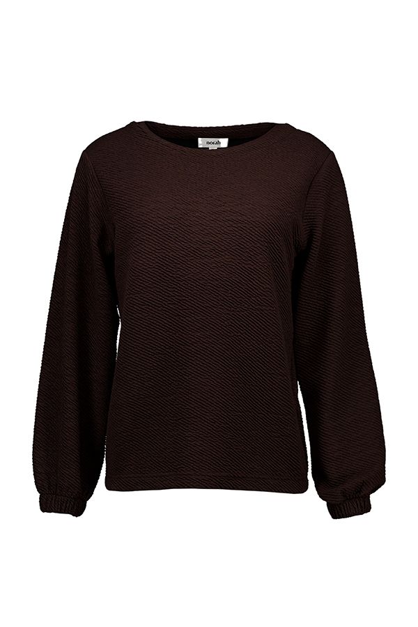 Norah Bruine sweater met structuur en ronde hals brown 218687-200-42