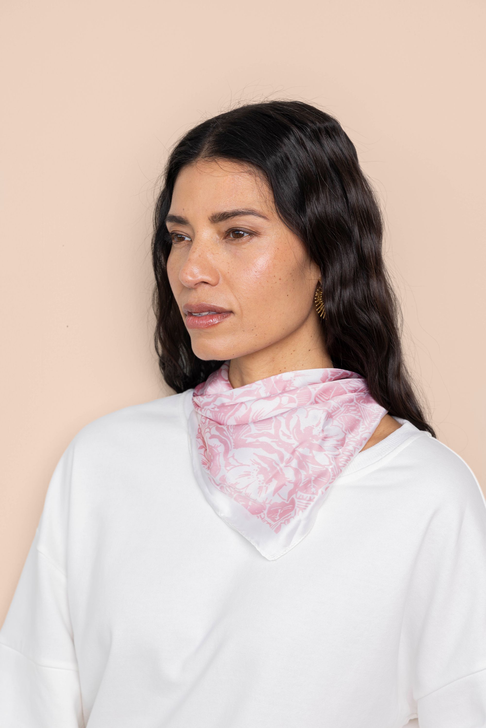 Norah Ecru/roze satijnen sjaal ecru/pink 218690-179-ONE