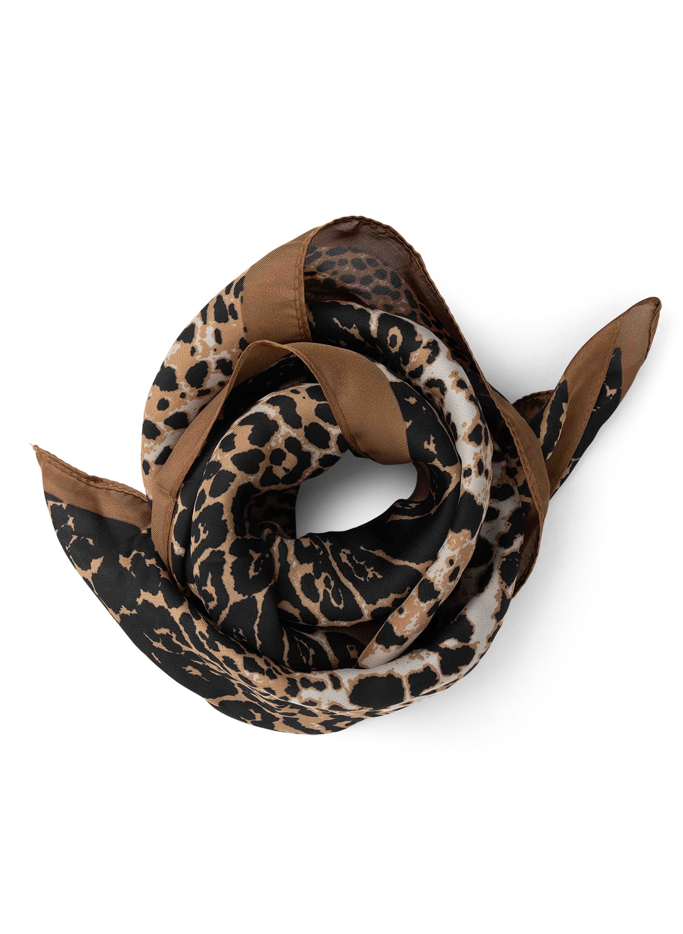 Norah Off-white sjaal met luipaardprint brown melange 218711-250-ONE