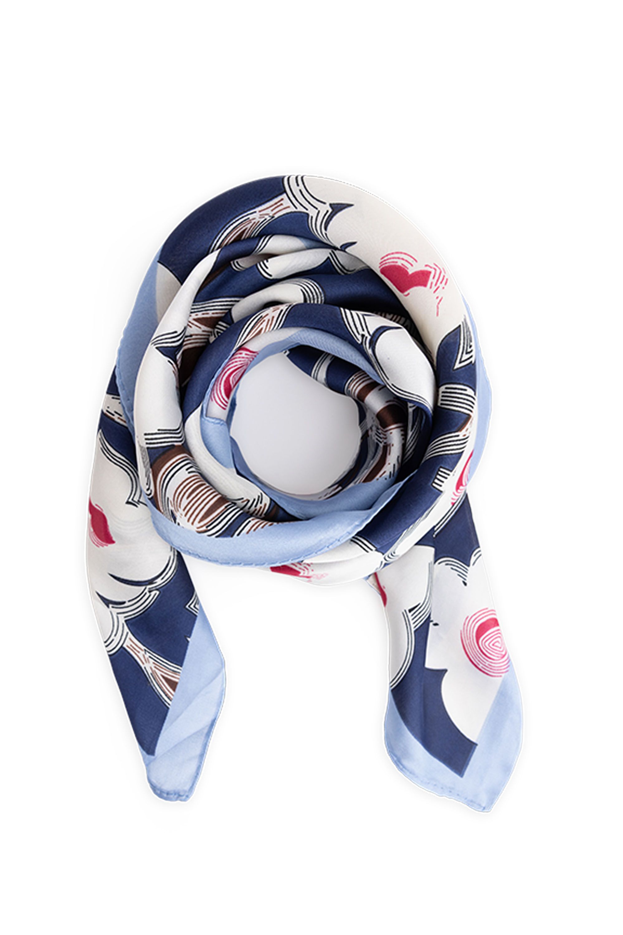 Norah Blauwe sjaal met bloemen blue multicolor 218712-420-ONE