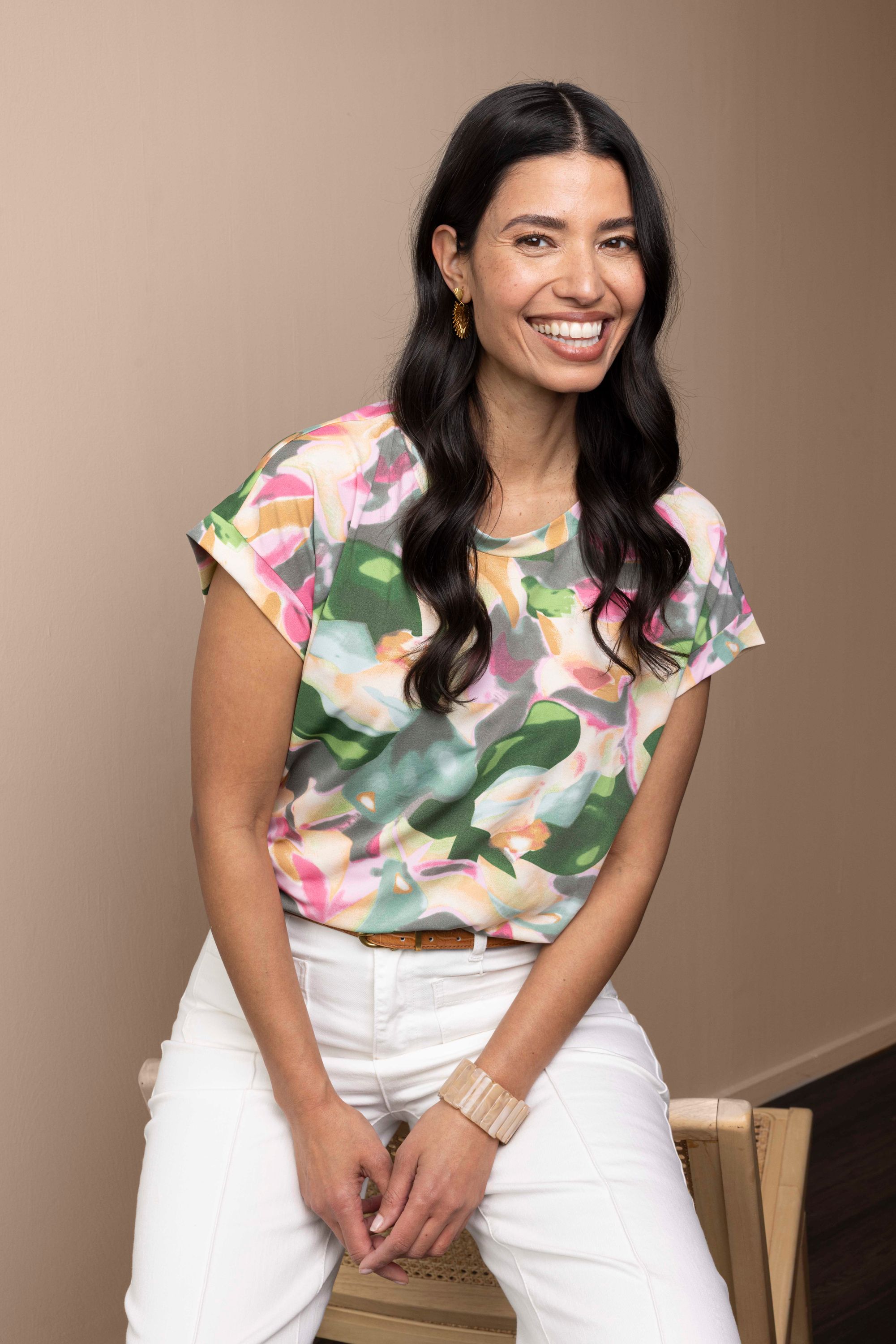 Norah Kleurrijk shirt met grafische print multicolor 218716-002-42