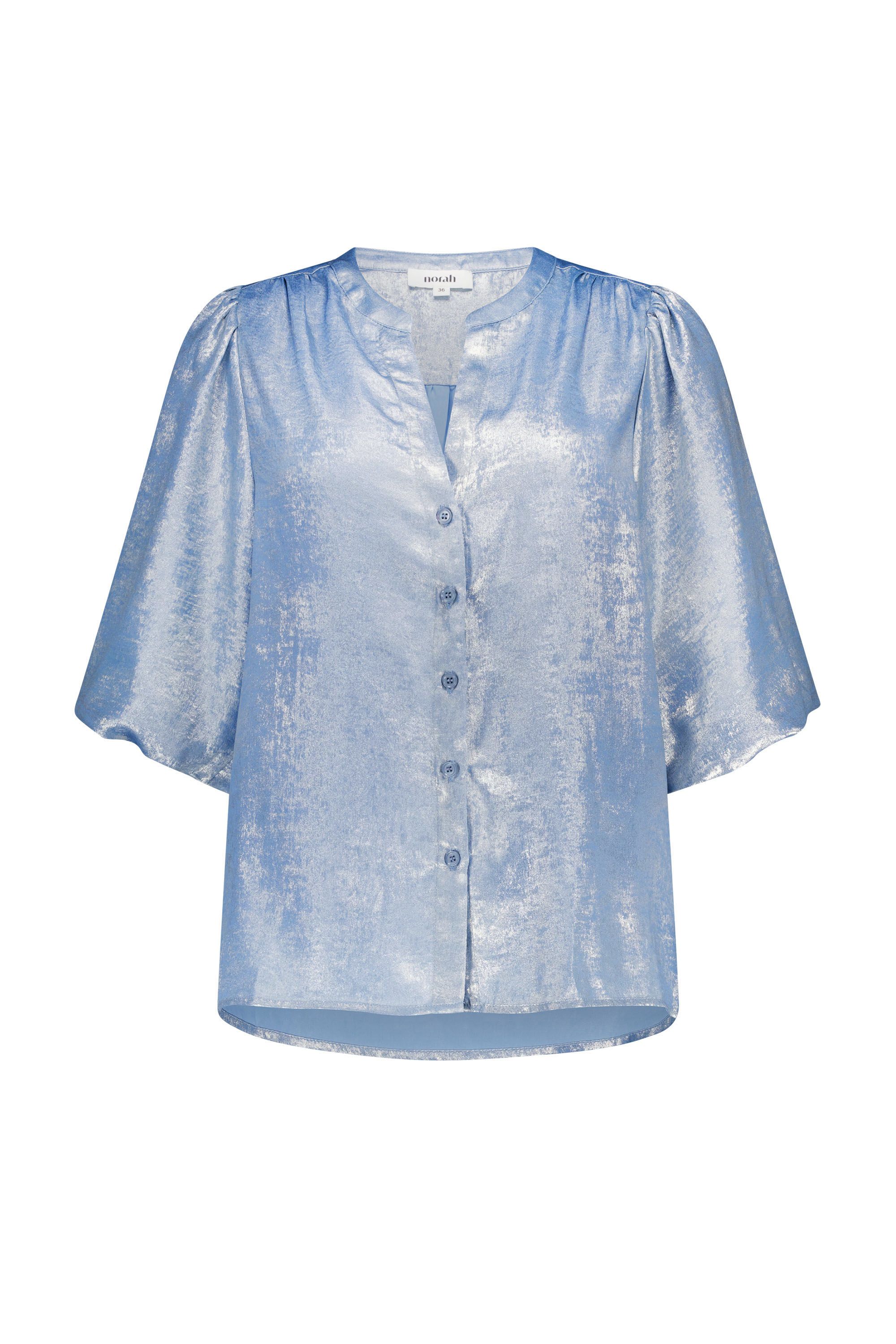 Norah Blauwe blouse met glans blue/white 218717-431-34