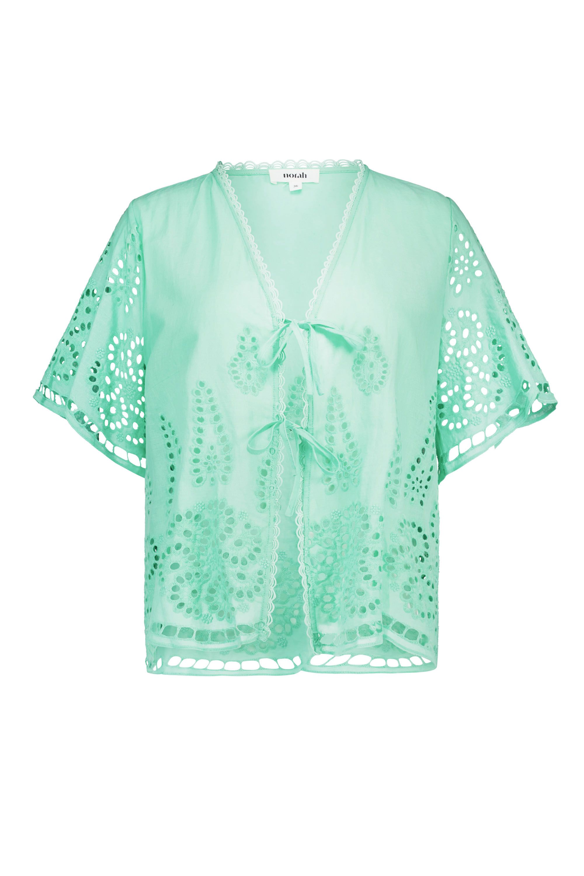 Norah Groene broderie blouse mint 218718-502-34