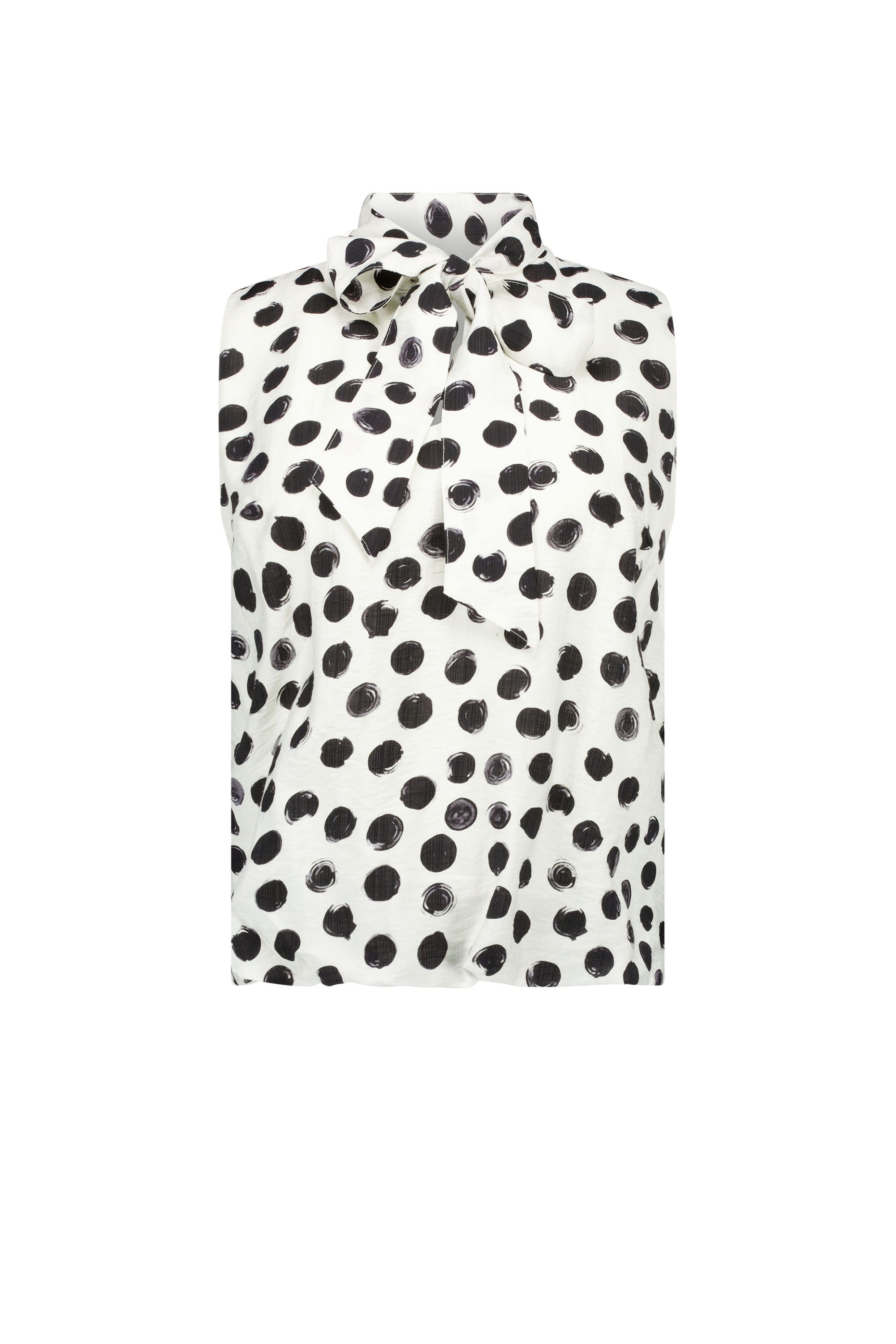 Norah Zwart/witte polkadot top white/black 218720-131-34