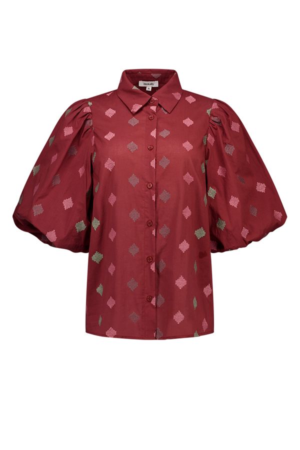 Norah Bordeaux blouse met borduursels bordeaux multicolor 218726-695-40