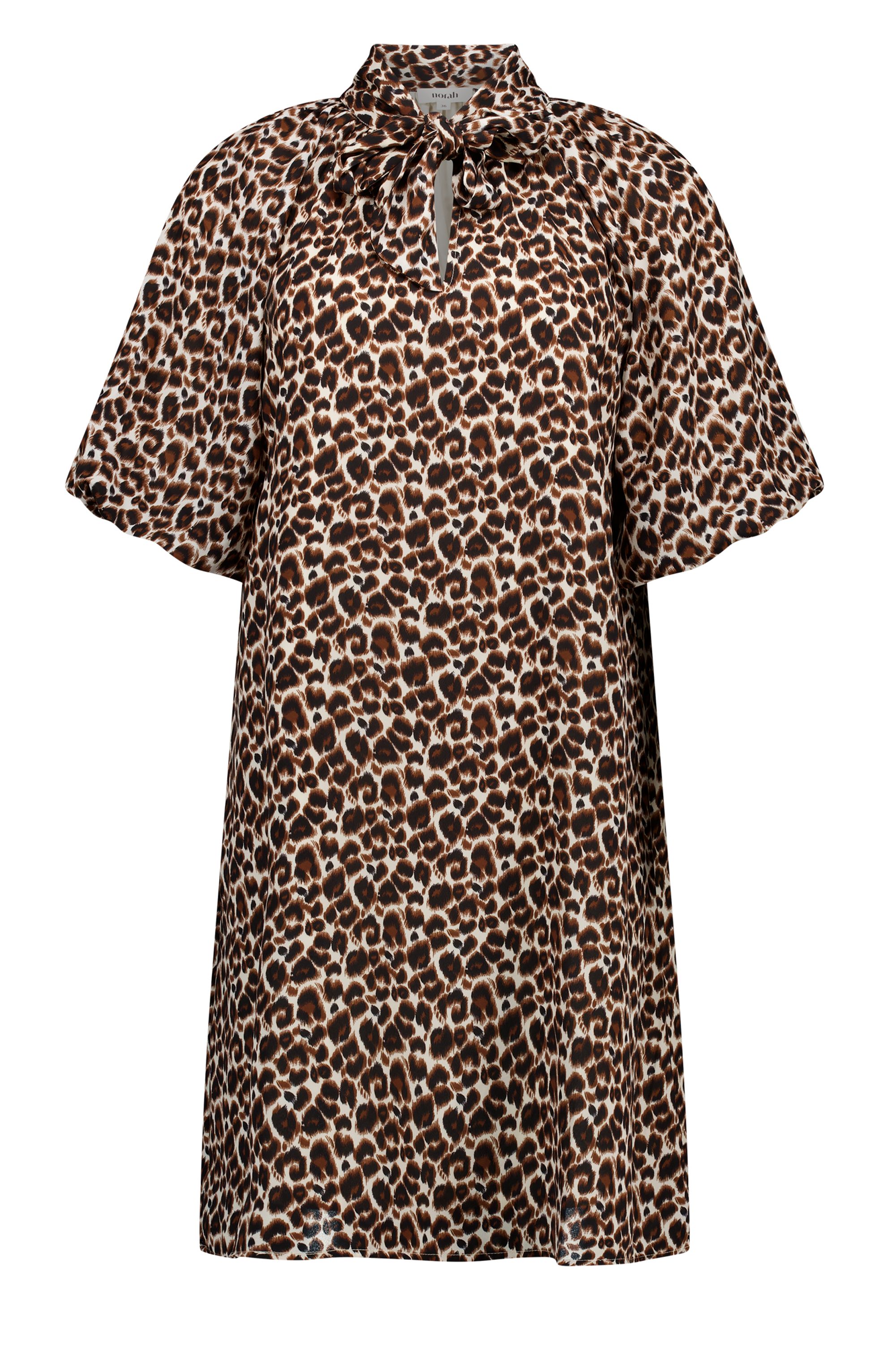 Norah Midi jurk met luipaardprint brown multicolor 218728-220-40