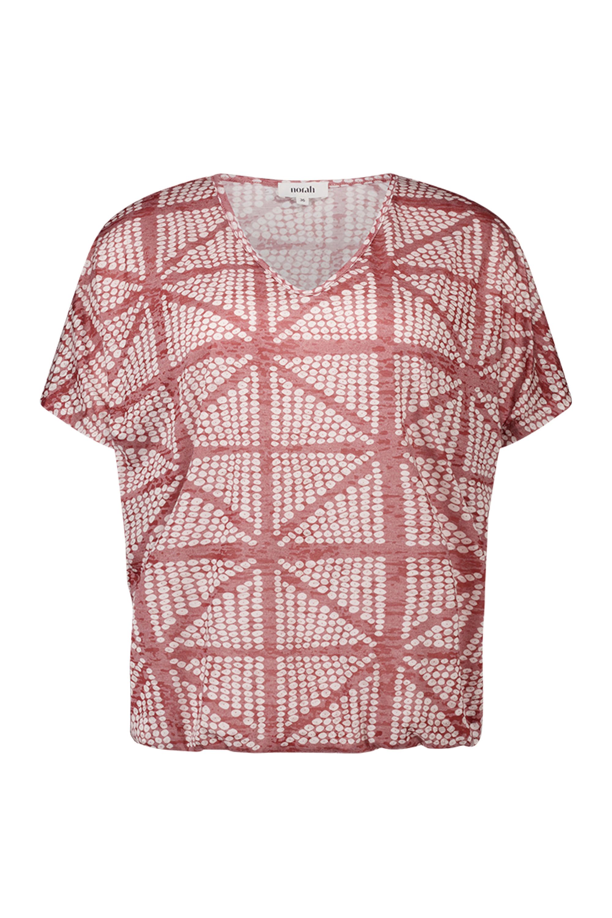 Norah Donkerroze shirt met grafische print dark rose multicolor 218729-996-34