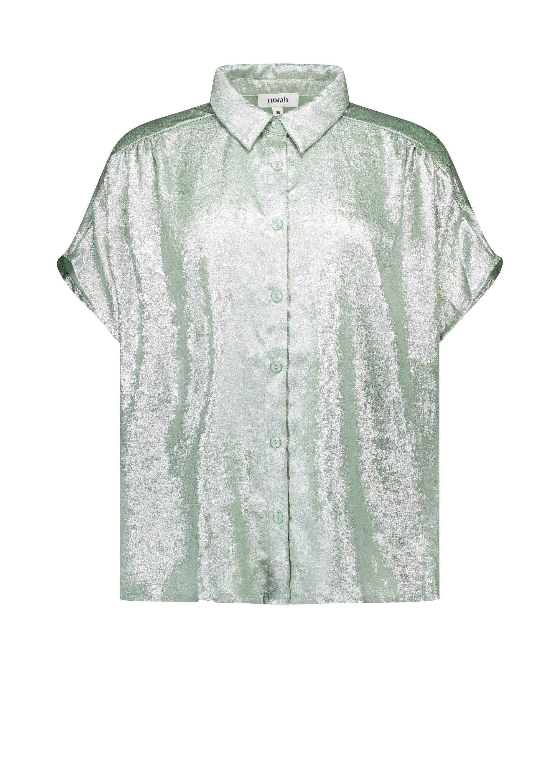 Norah Groene glanzende blouse mid sea green 218737-560-46