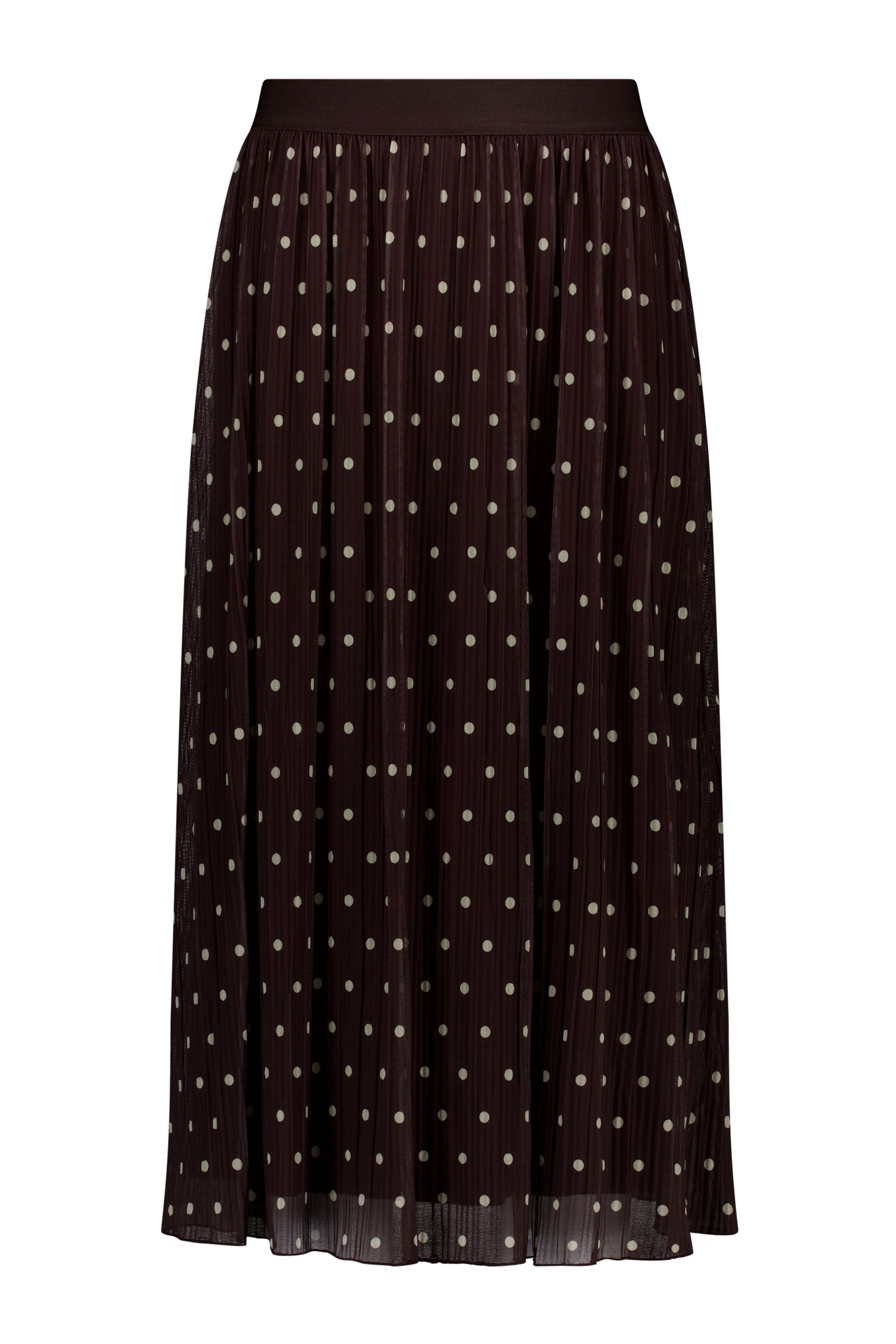 Norah Bruine midi rok met polkadots brown/ecru 218741-241