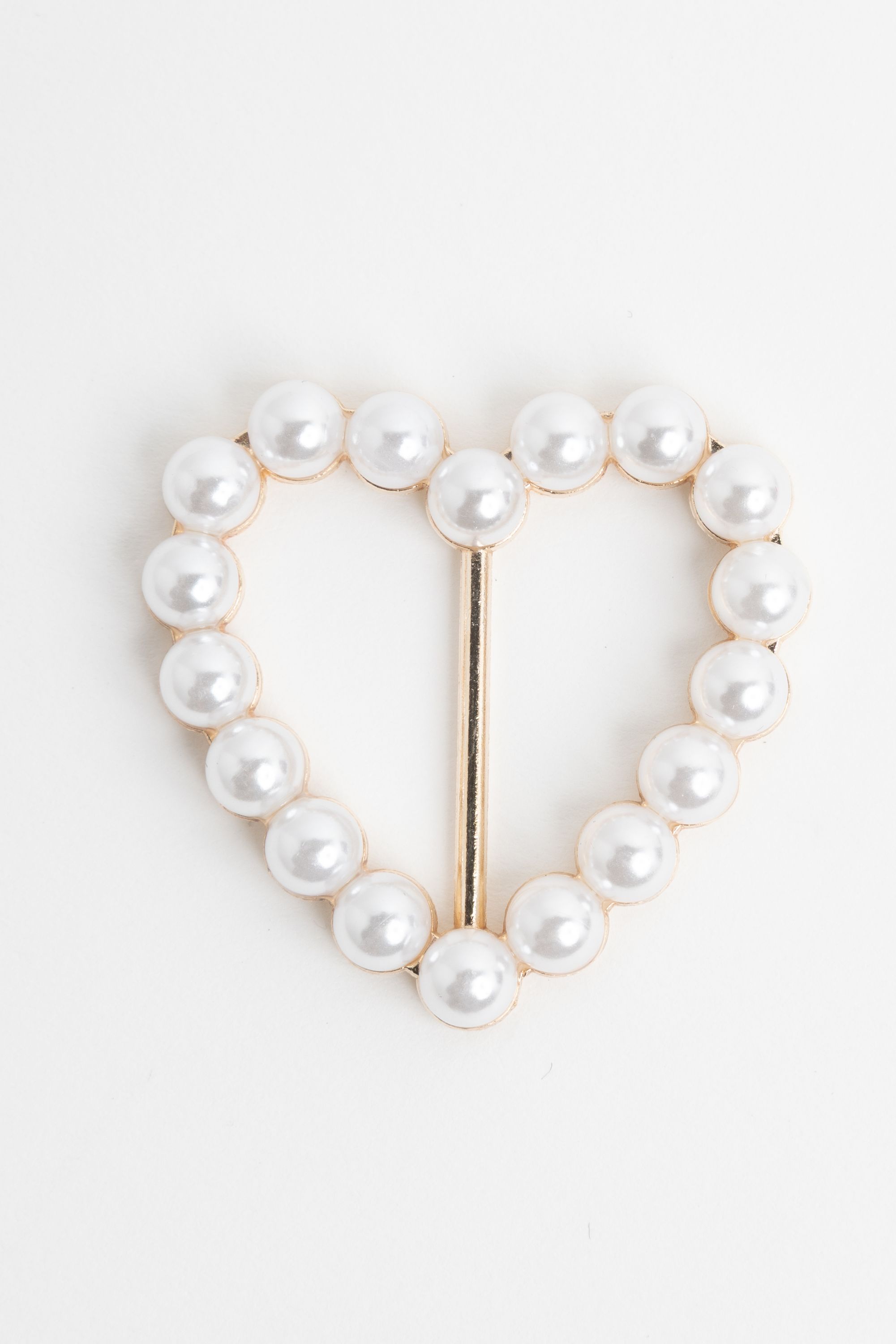 Norah Sjaalring hartje van imitatieparels white/gold 218746-143-ONE