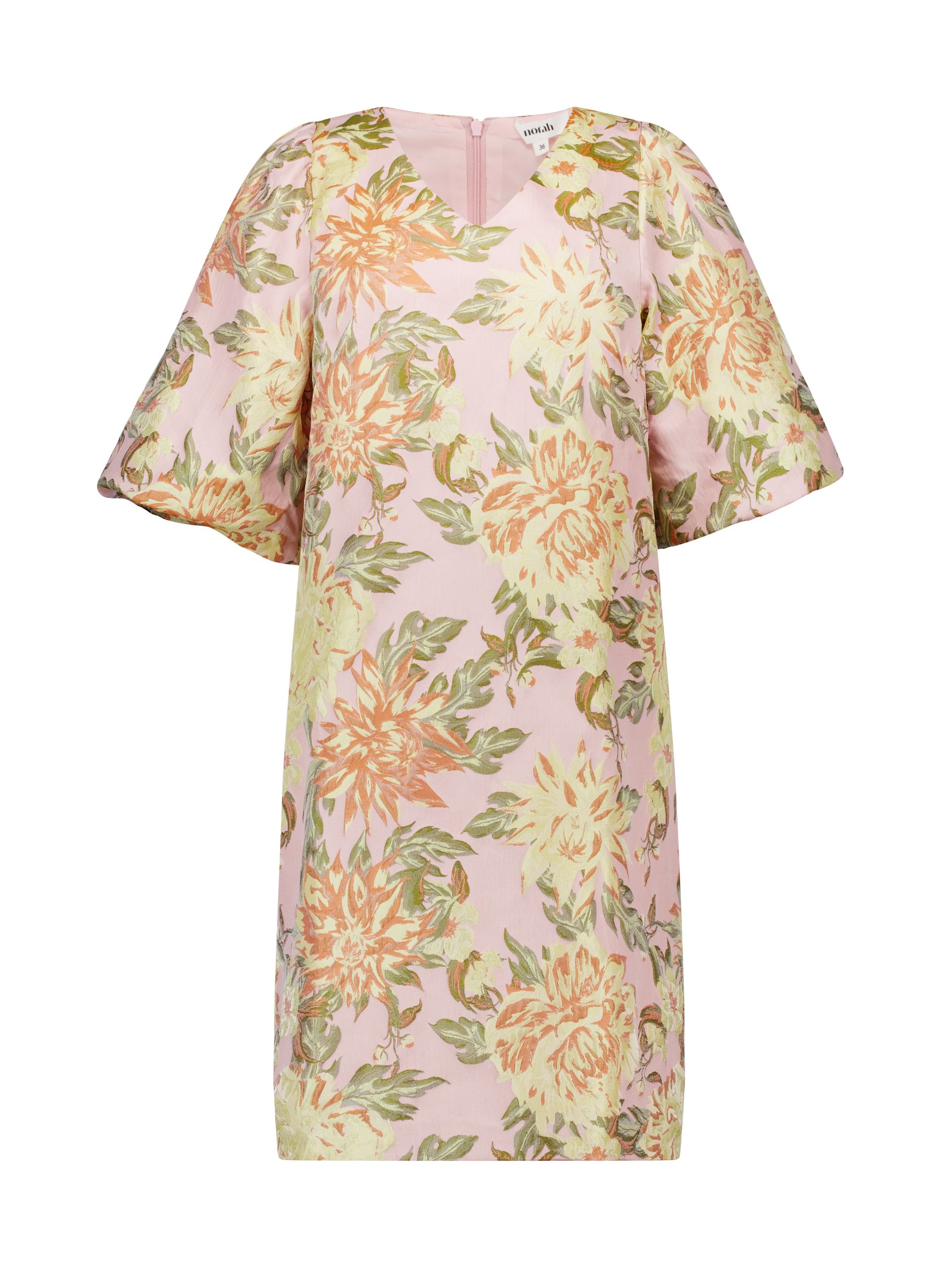 Norah Midi roze jacquard jurk pink multicolor 218755-920-40