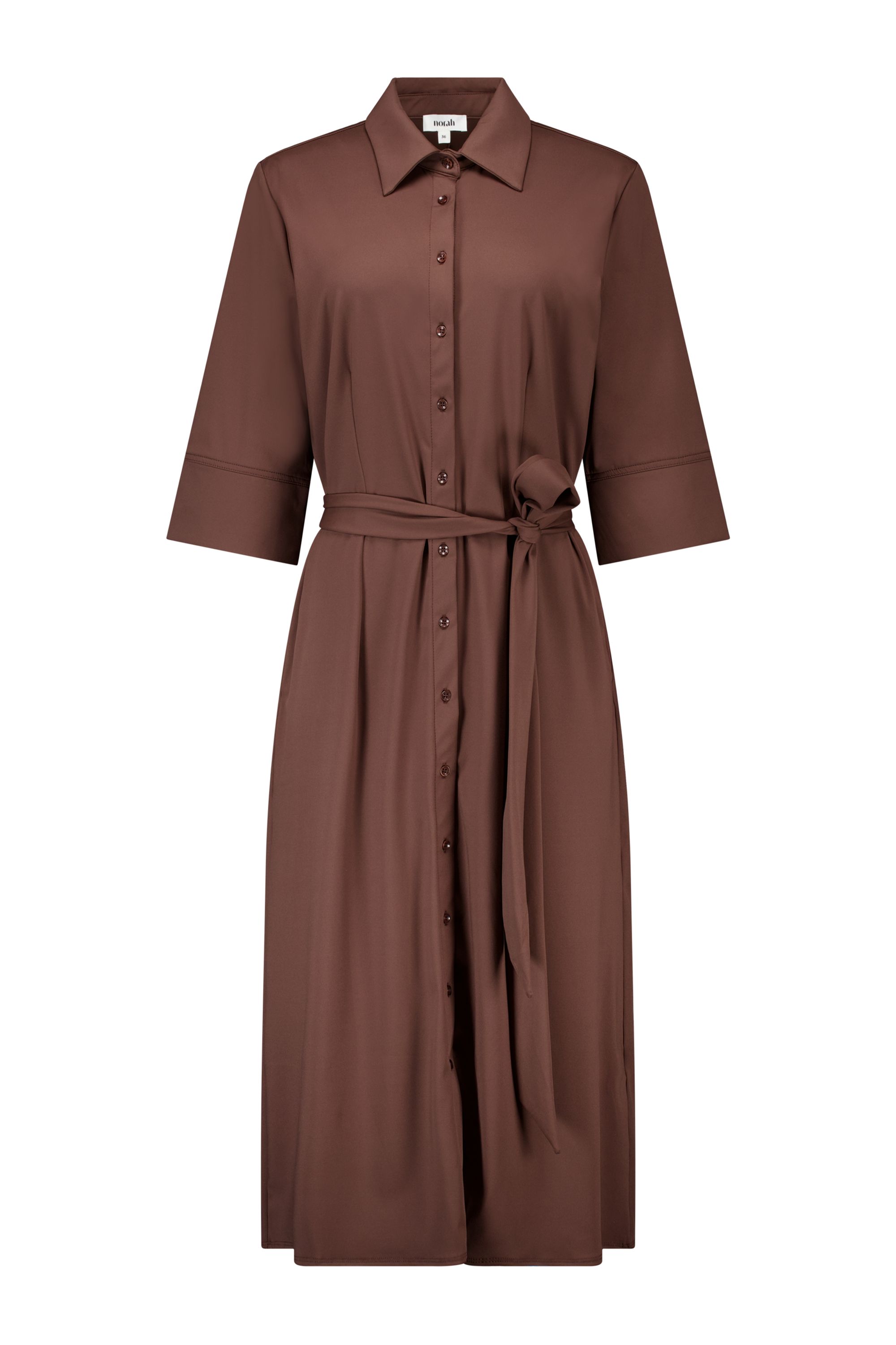Norah Lichtbruine maxi jurk van travelstof light brown 218757-201-42