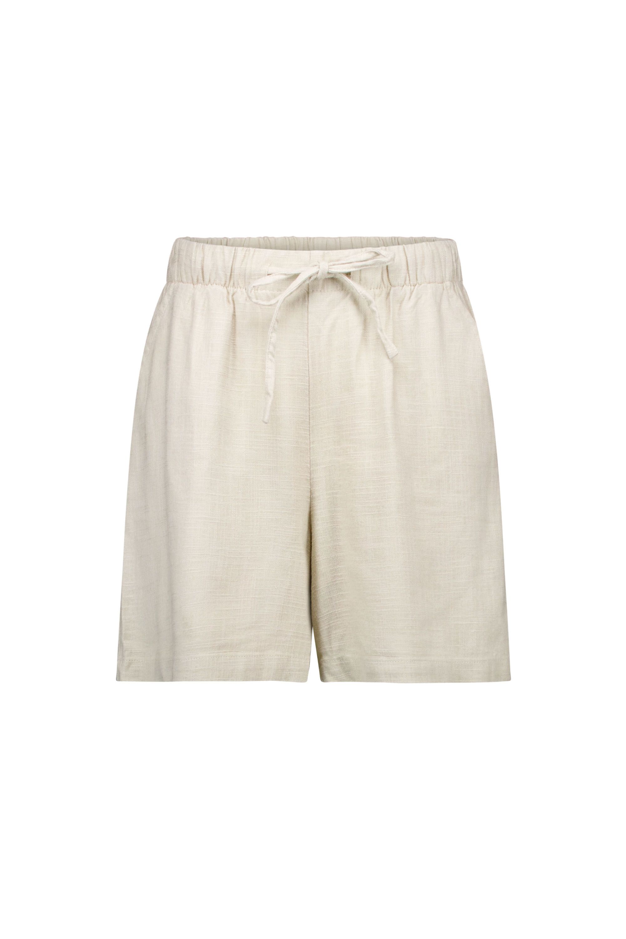 Norah Korte zandkleurige broek met elastische tailleband kit 218760-117-46
