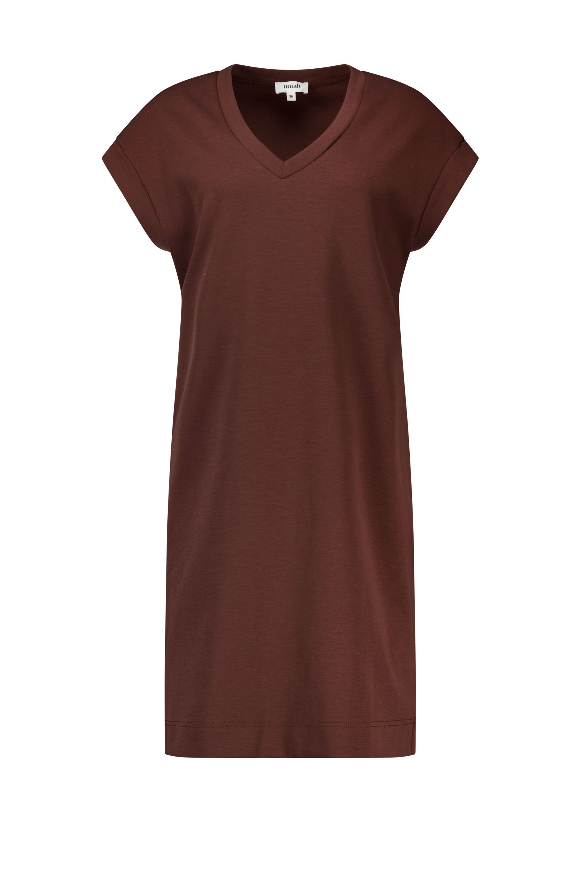 Norah Lichtbruine basic midi jurk light brown 218765-201-34