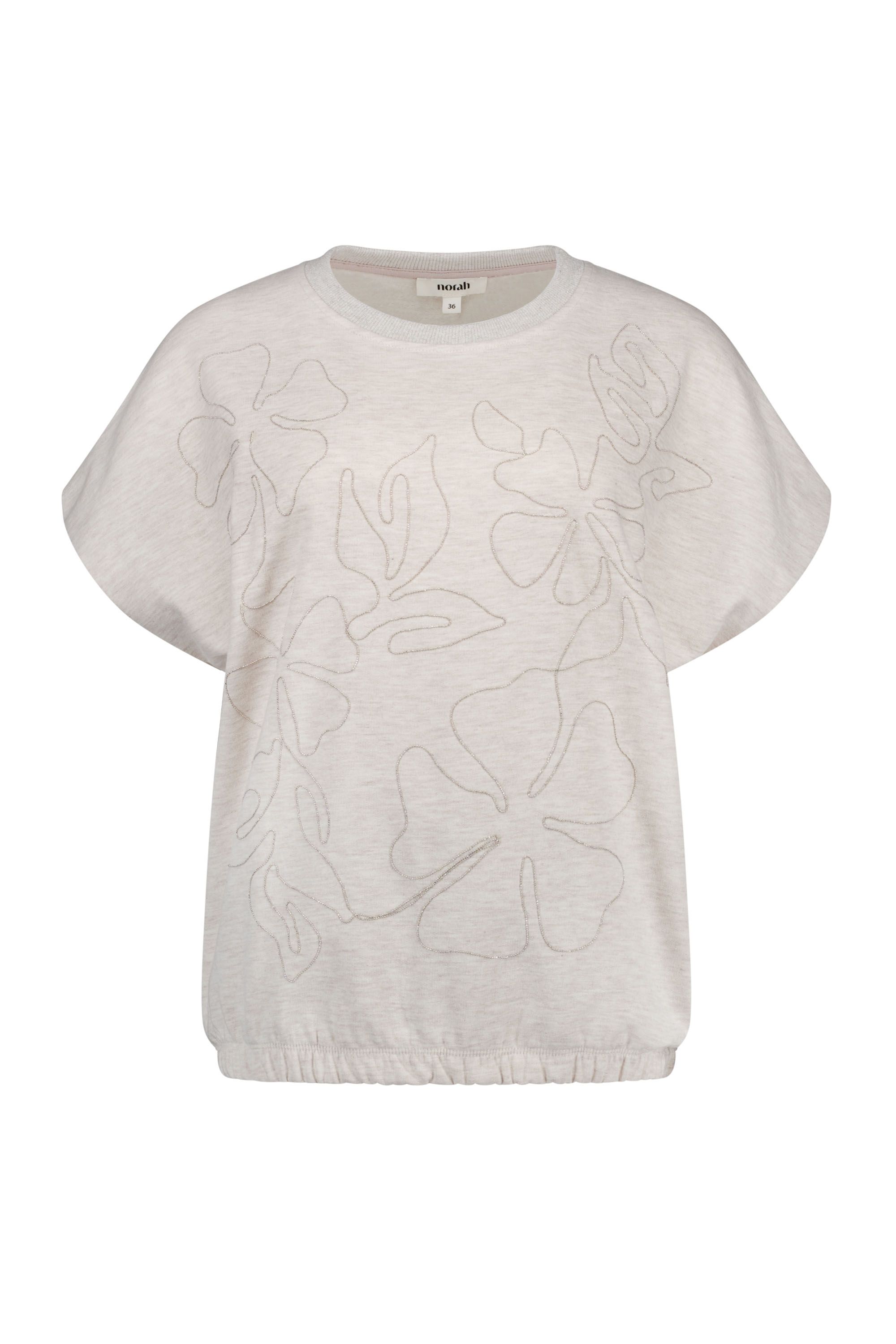 Norah Licht zandkleurig shirt met bloemen sand melange 218768-151