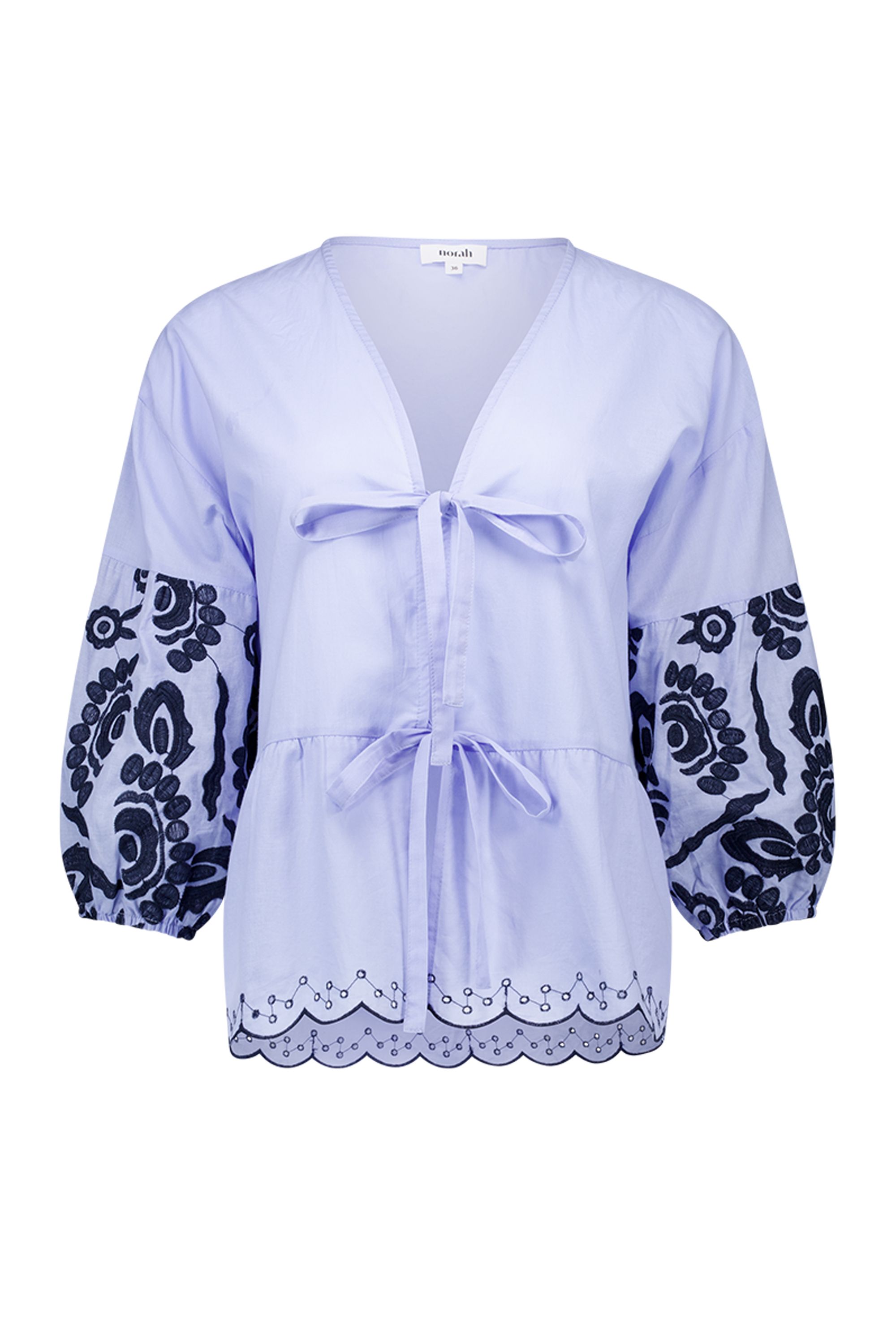 Norah Blauwe blouse met borduursels lavender 218778-804-34