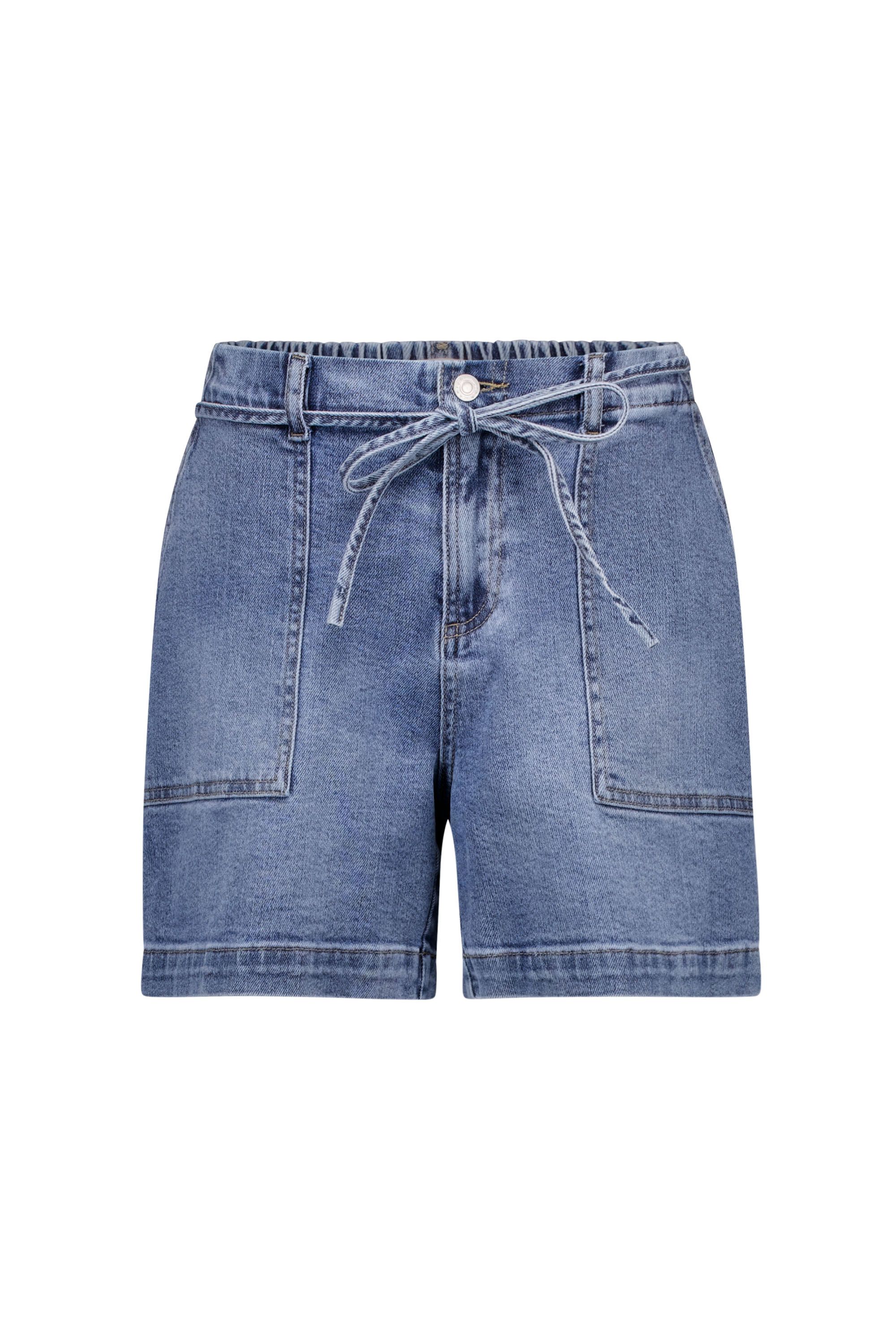 Norah Korte blauwe spijkerbroek met ceintuur light denim 218779-478-40